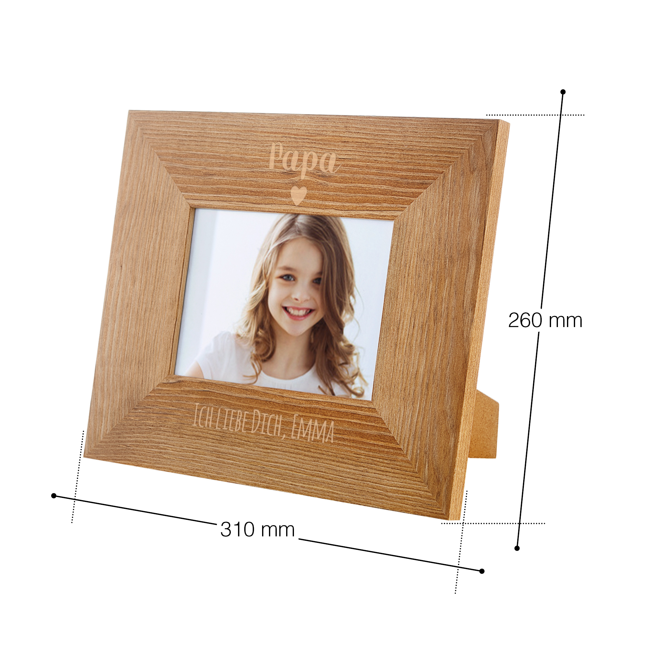 Personalisierter Bilderrahmen - Papa mit Herz