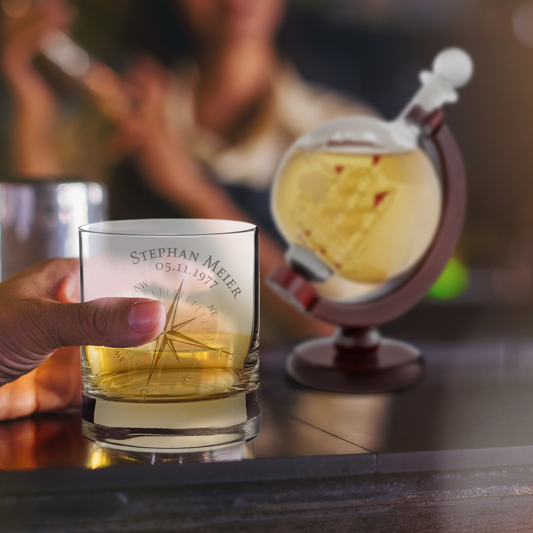 Whisky Set mit Globus Karaffe und Glas - Kompass 3196 - 7