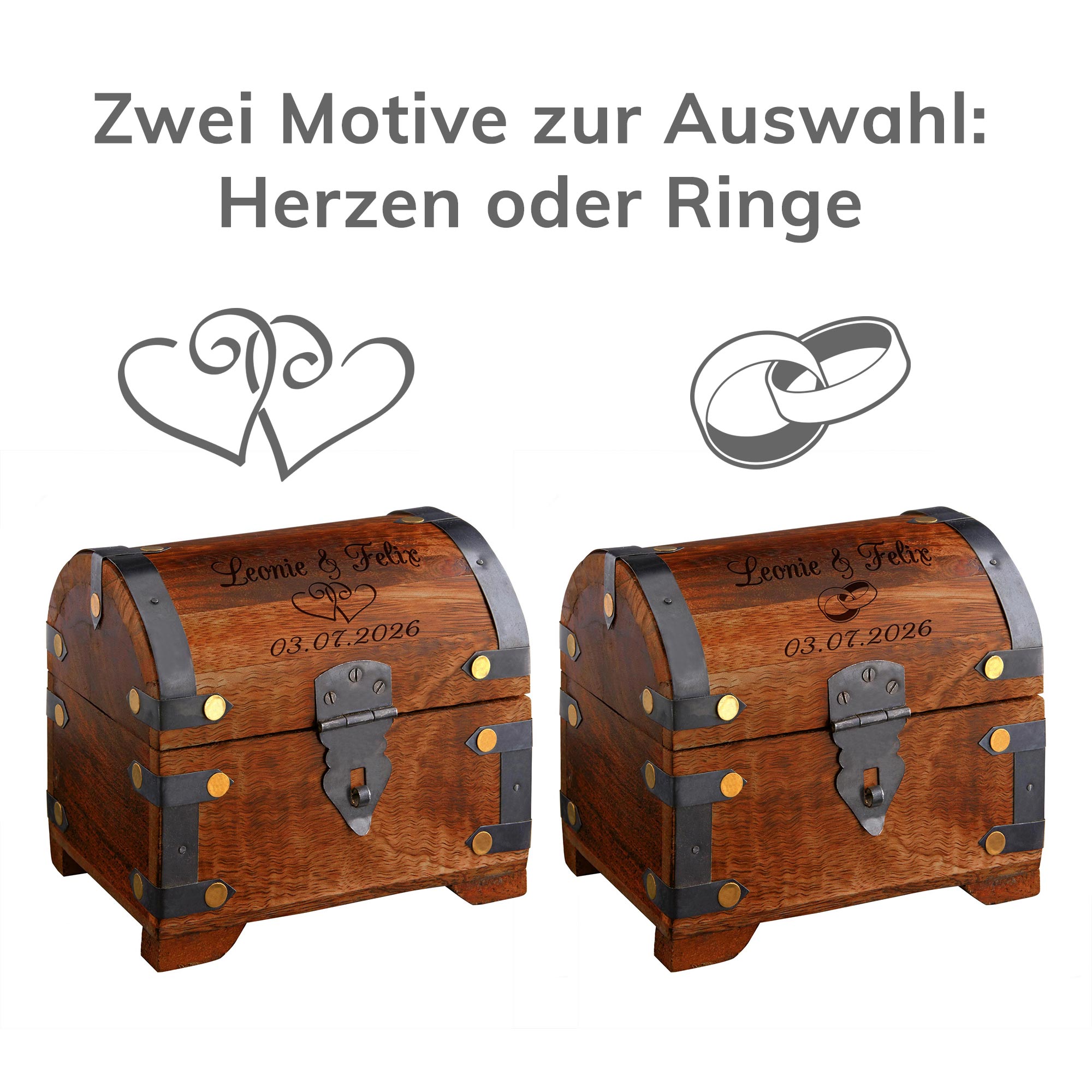 Geld Schatztruhe zur Hochzeit Dunkel