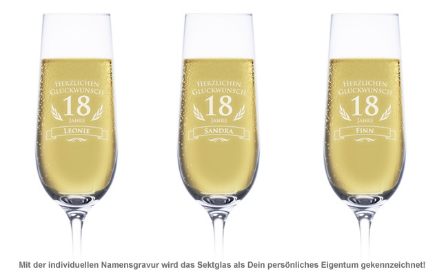 Sektglas zum 18. Geburtstag 1334 - 1