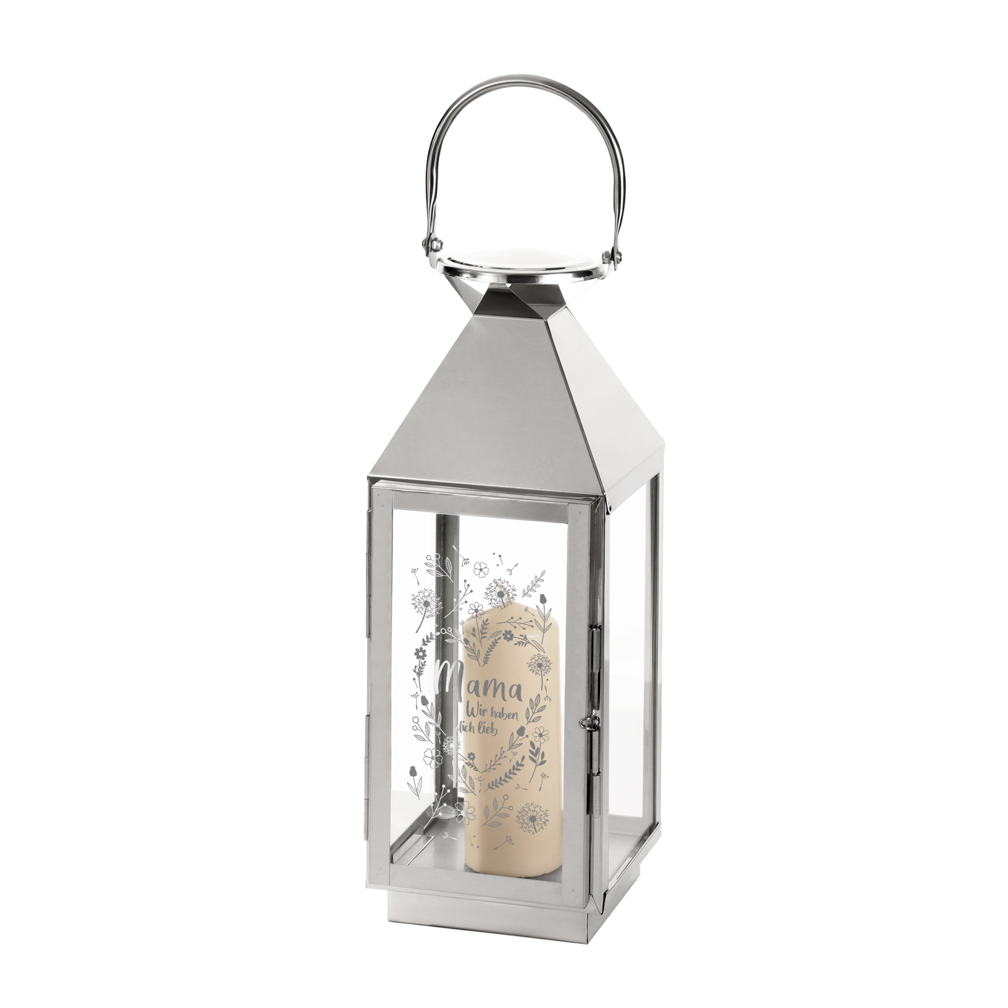 Laterne mit Gravur - Blumenherz für Mama 0003-0001-DE-0002 - 4
