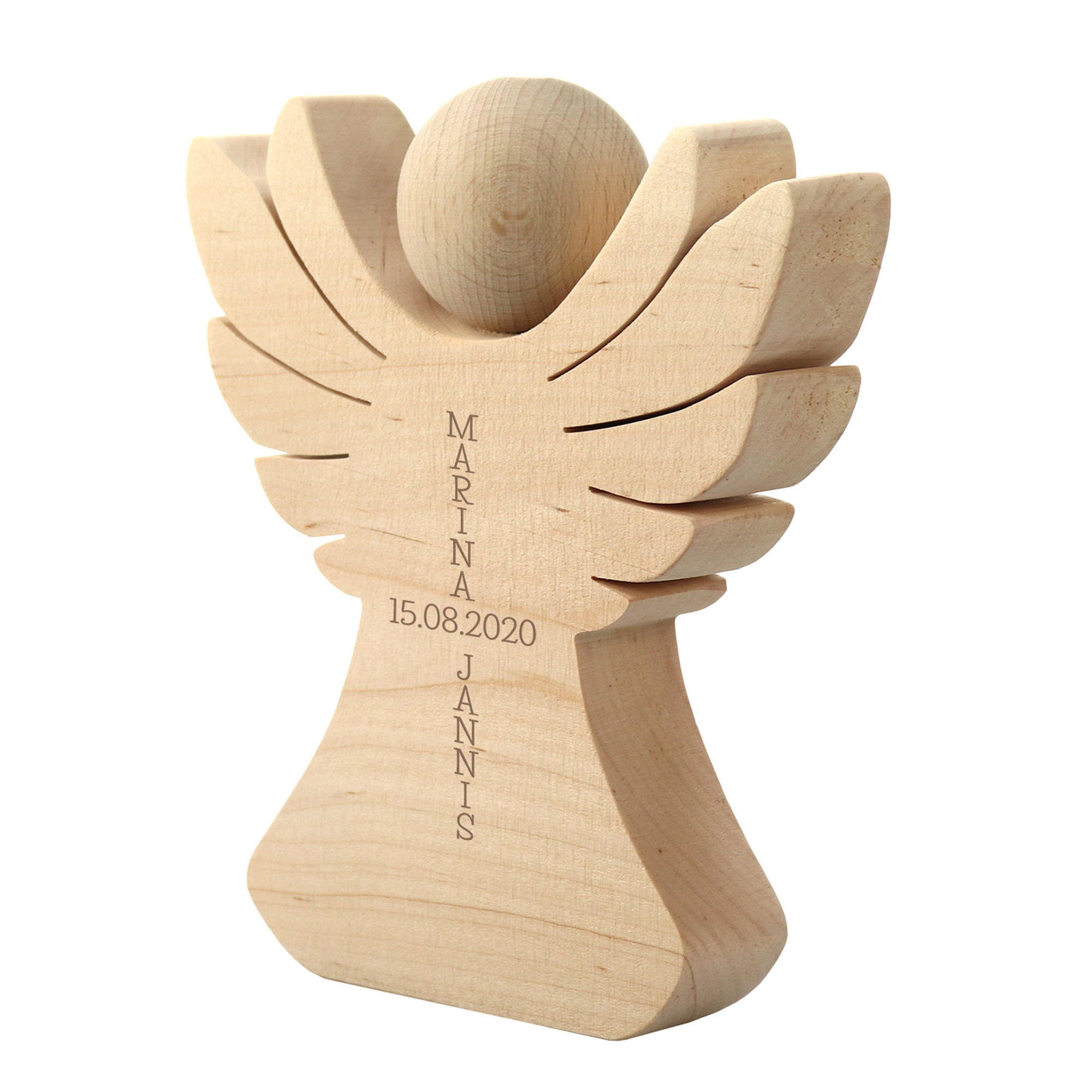 Holzengel mit Gravur zur Hochzeit 3479 - 4