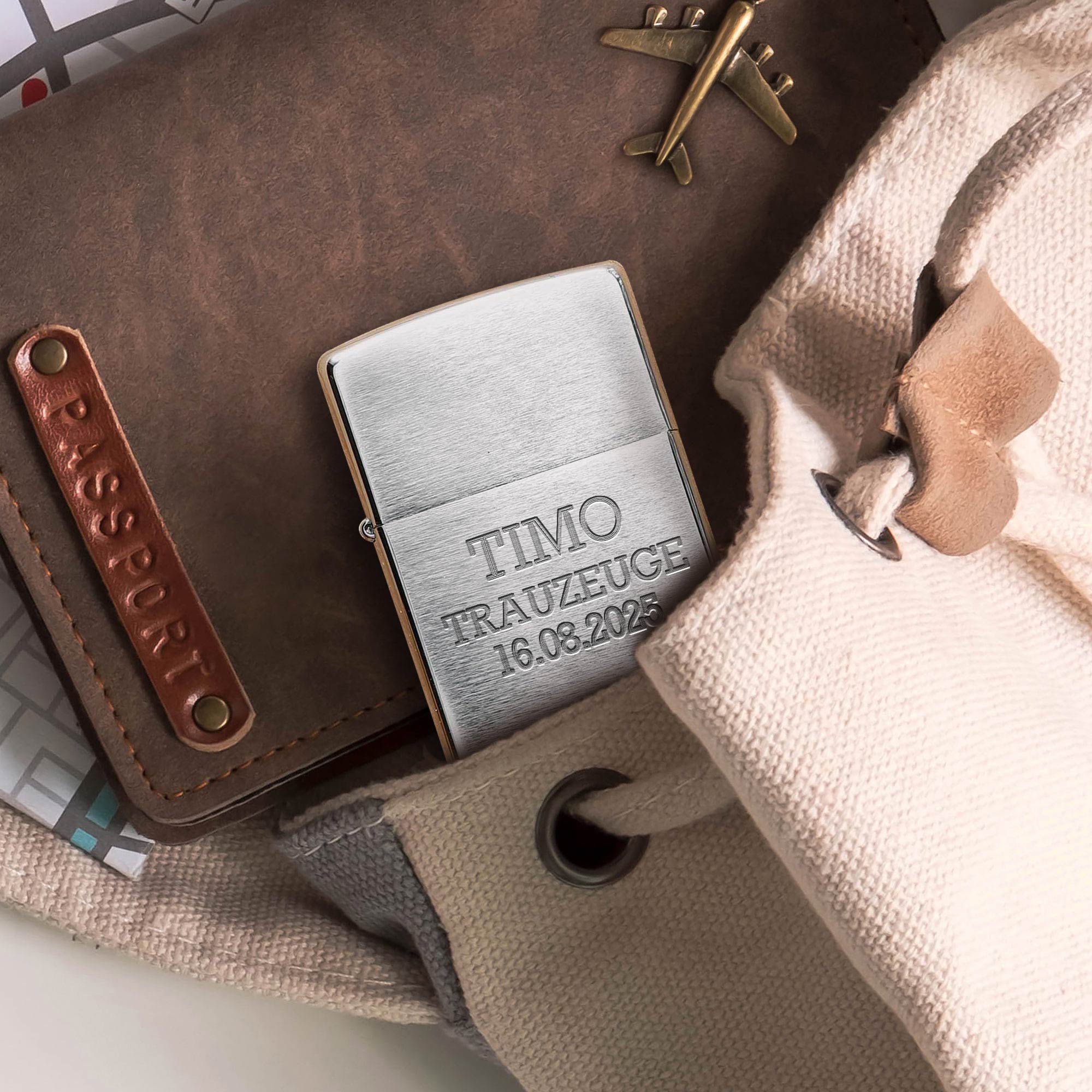 Zippo Sturmfeuerzeug mit Gravur - Trauzeuge