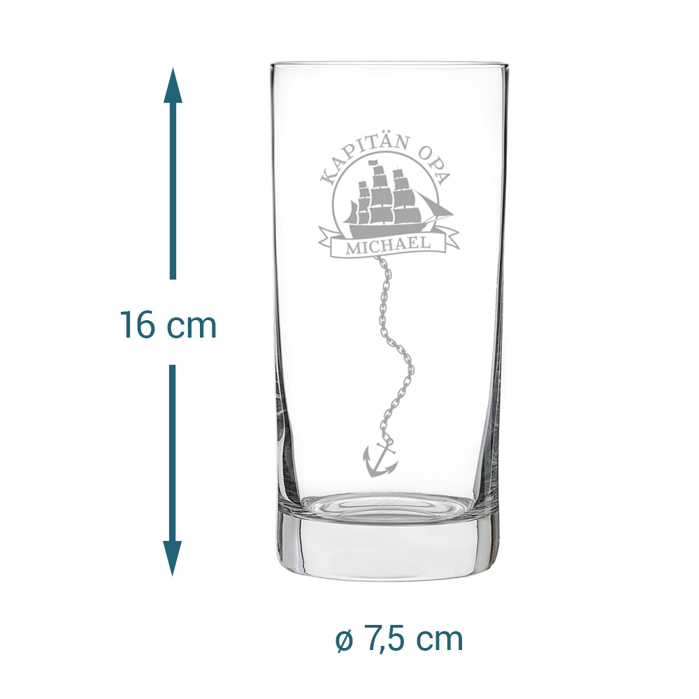 Cocktailglas mit Gravur für Opa - Segelschiff 3963 - 5