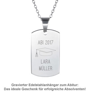 Army Dog Tag Kette mit Gravur - Abitur 3041 - 1