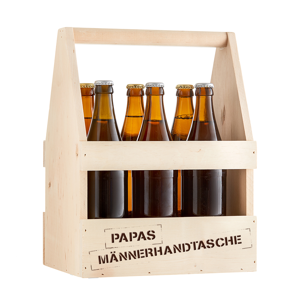 Flaschenträger mit Gravur - Papas Männerhandtasche 3012 - 3