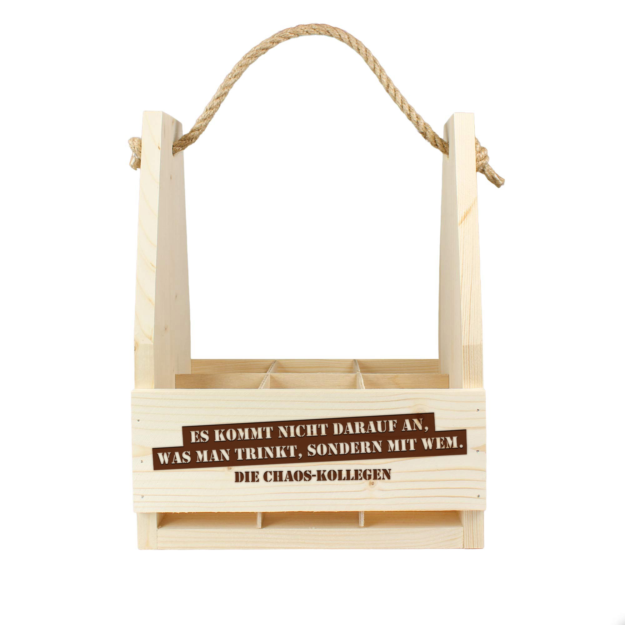 Flaschenträger mit Gravur - Trinkspruch