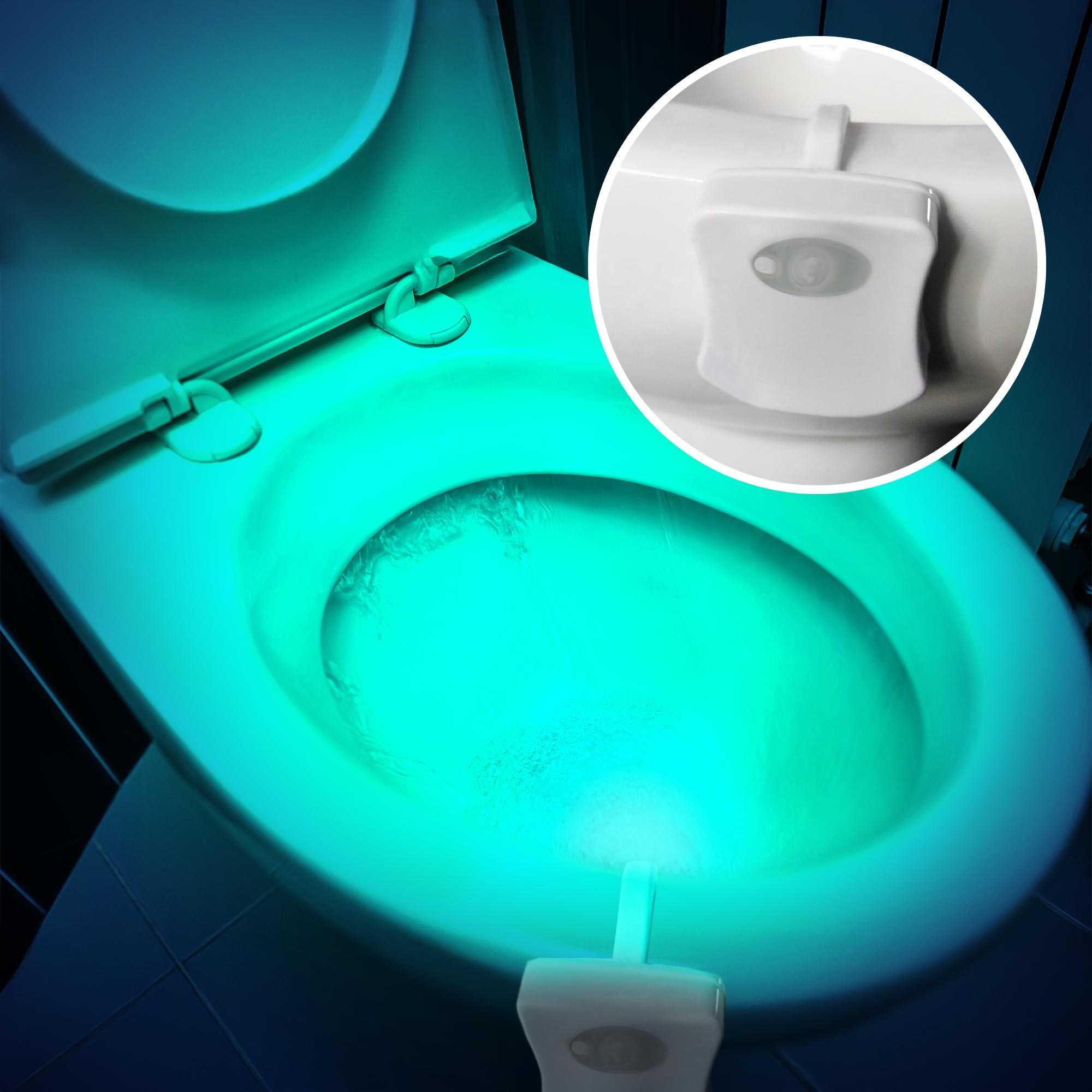 Techno Toilettenlicht mit Bewegungsmelder und Farbwechsel Techno Toilettenlicht mit Bewegungsmelder und Farbwechsel