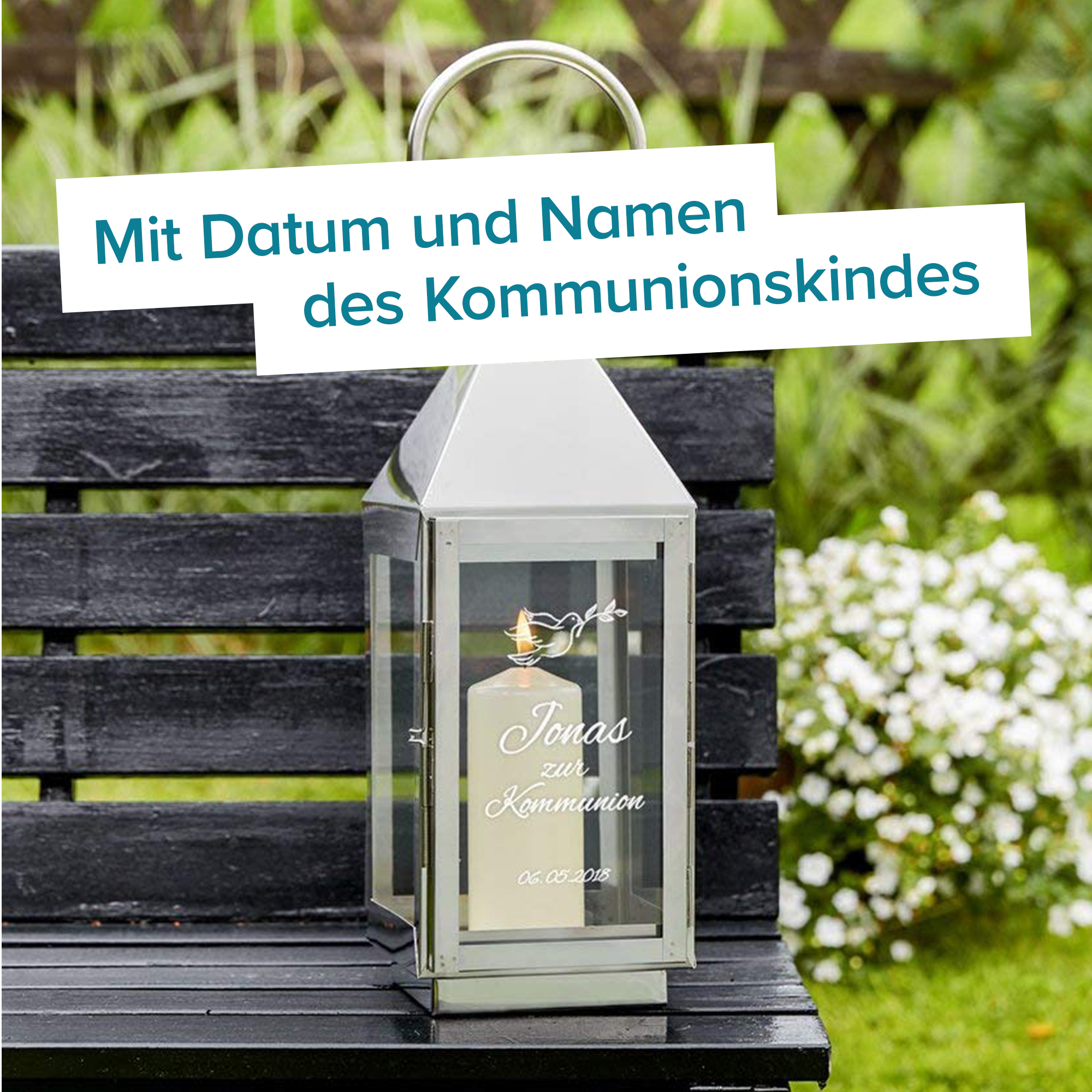 Laterne zur Kommunion - Taube 4079 - 4