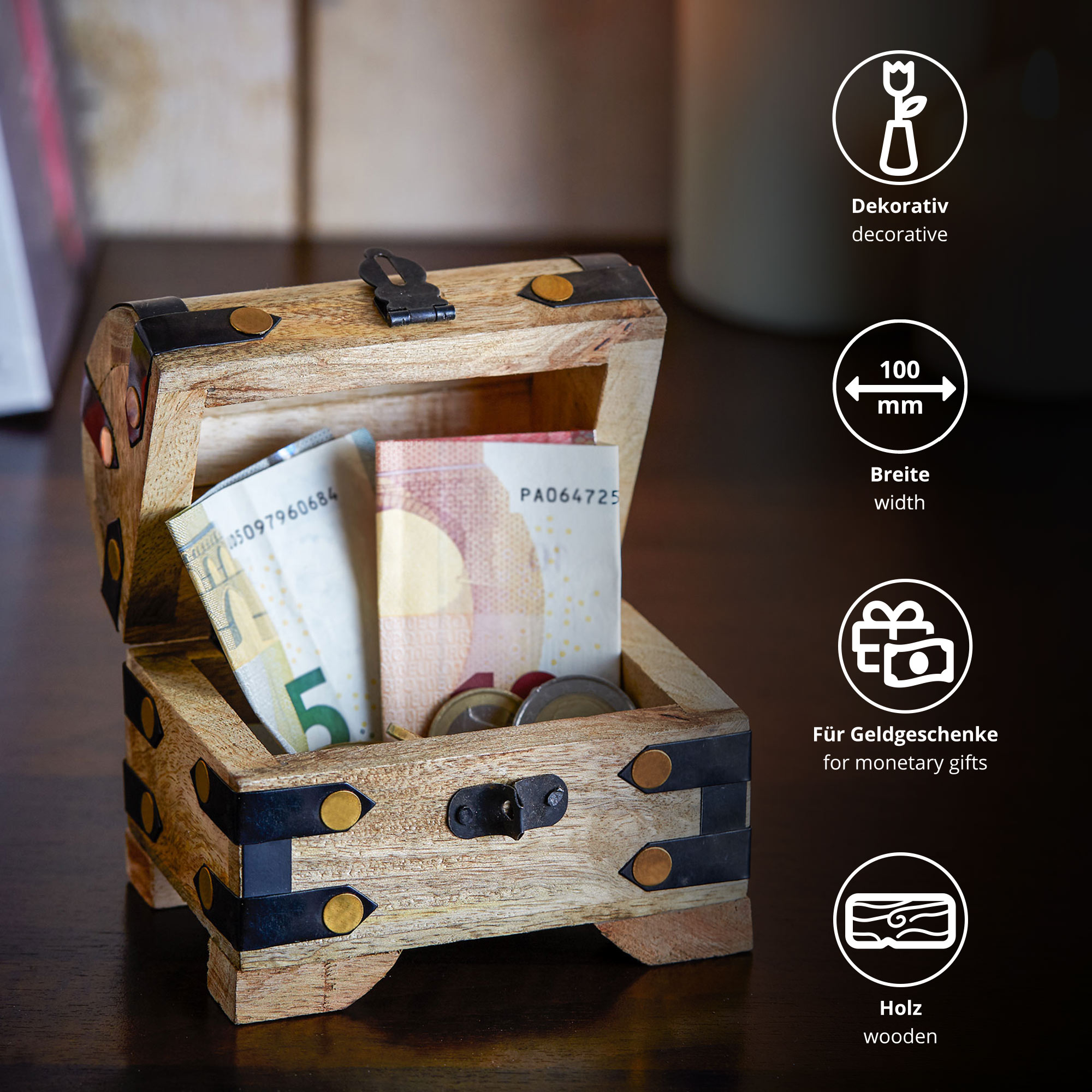 Mini Geld Schatztruhe - Hell Mini Geld Schatztruhe - Hell