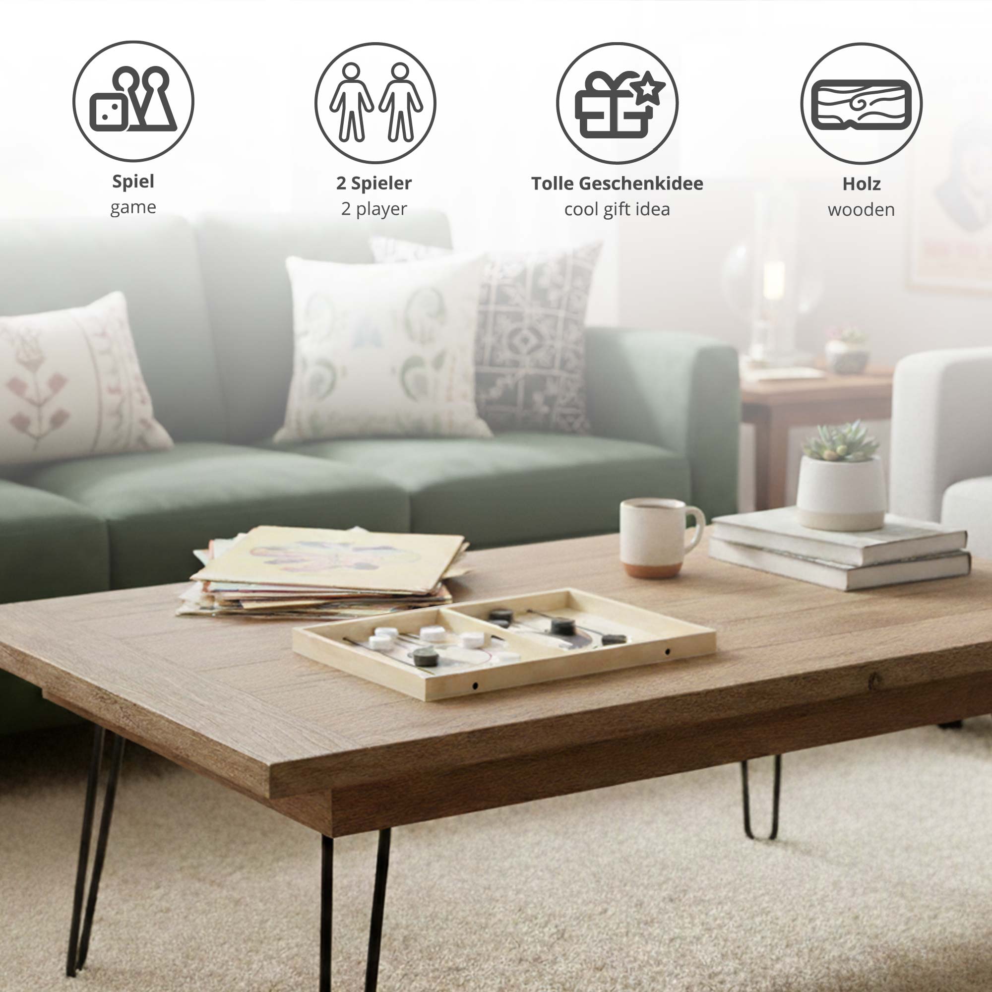 Sling Puck Tischspiel aus Holz