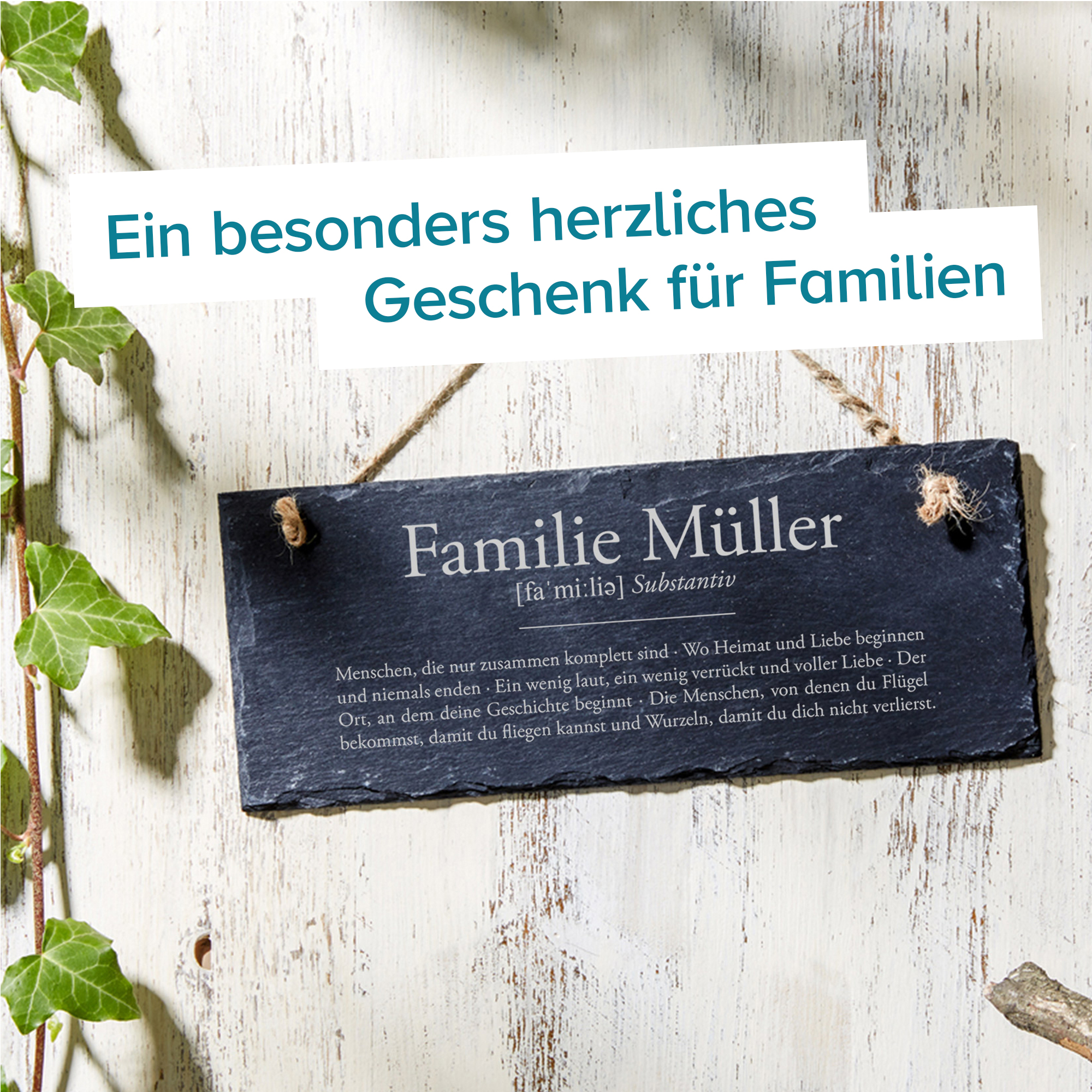 Schiefertafel mit Gravur - Definition Familie 4012 - 7