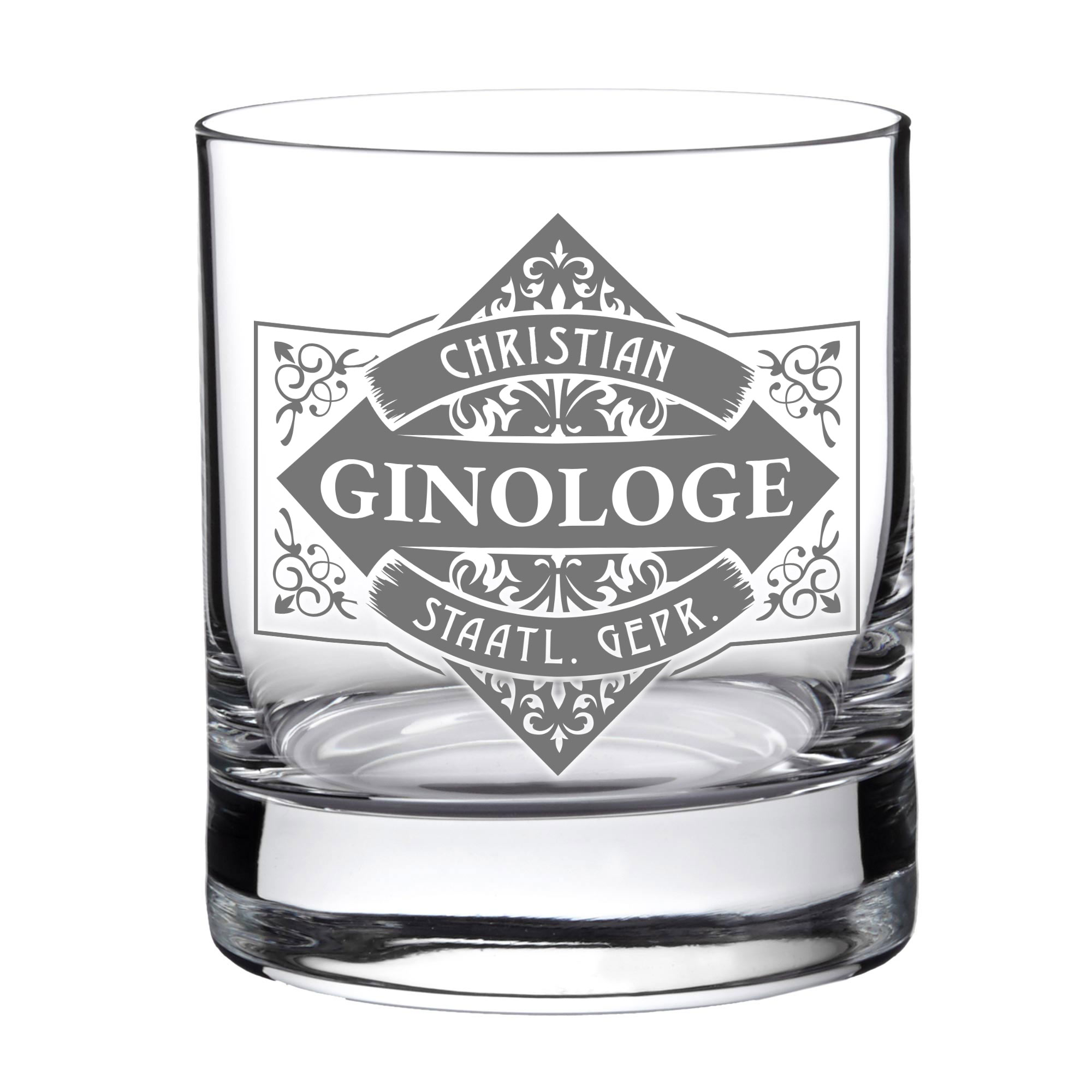 Gin Glas Tumbler mit Gravur - Ginologe Gin Glas Tumbler mit Gravur - Ginologe