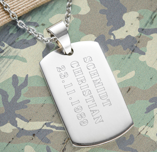 Army Dog Tag Kette mit Gravur für Männer - Armee 3267 - 2