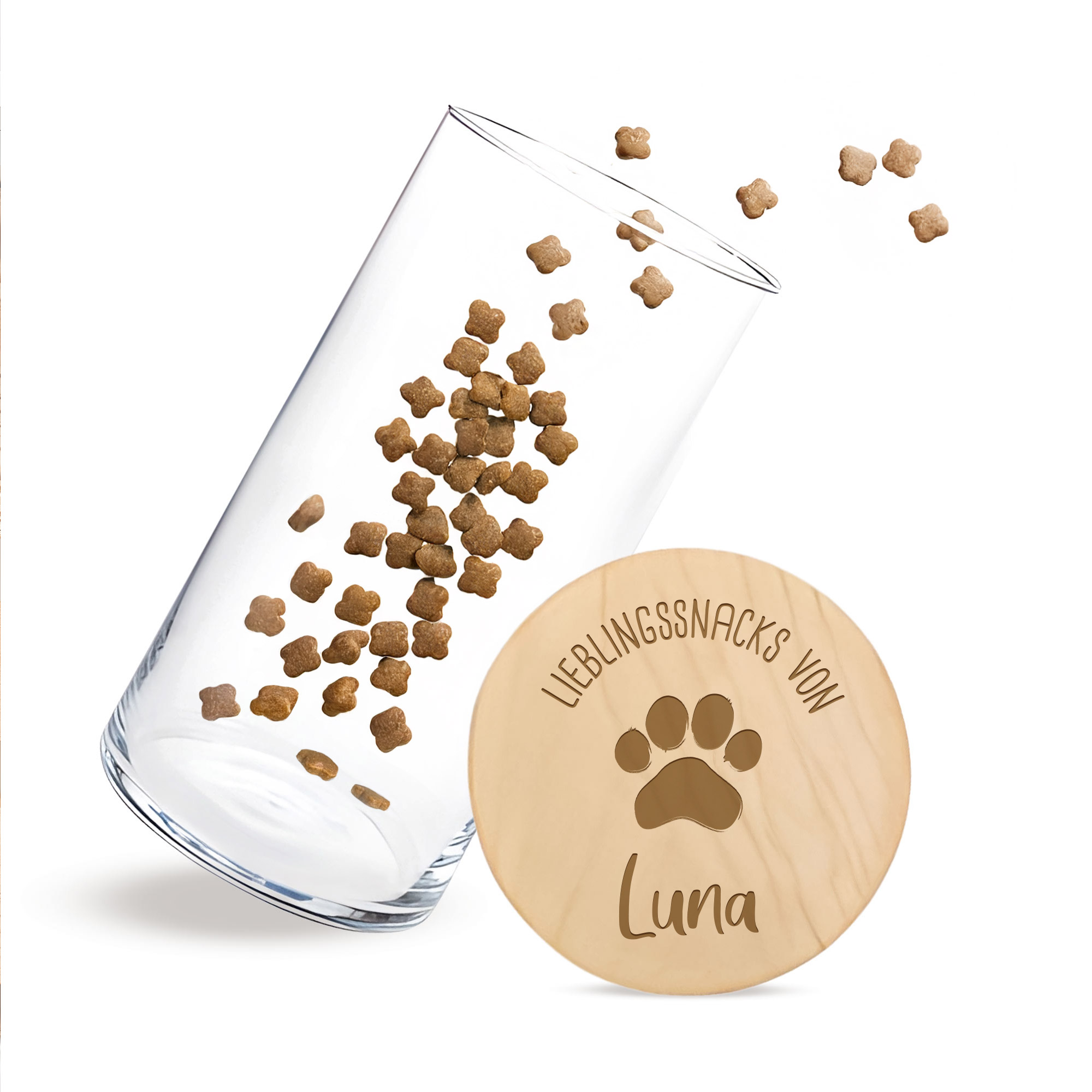 Vorratsglas mit Gravur - Katzensnacks