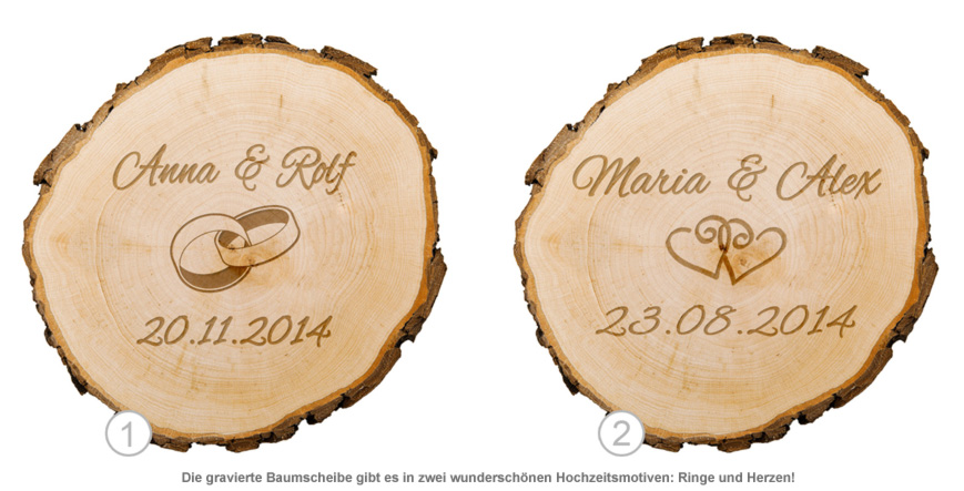 Baumscheibe zur Hochzeit - personalisiert 1230 - 1