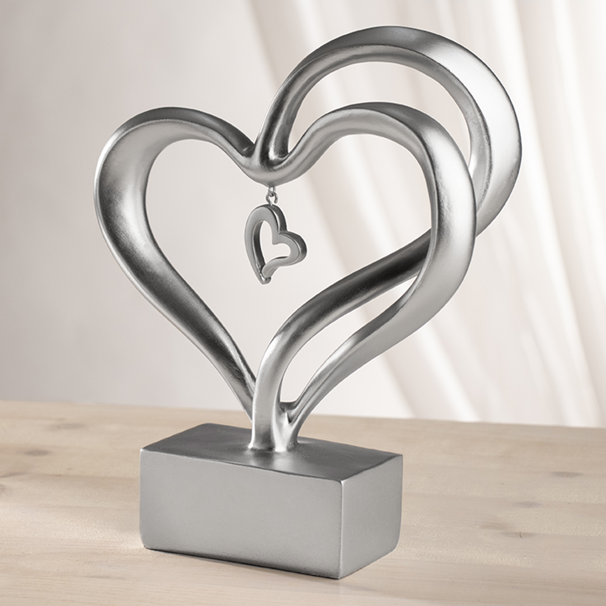 Design Skulptur - Silber Herz mit Anhängern 0021-0009-EU-0000