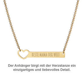 Kette mit Herzstanze Gold - Beste Mama 3511 - 2