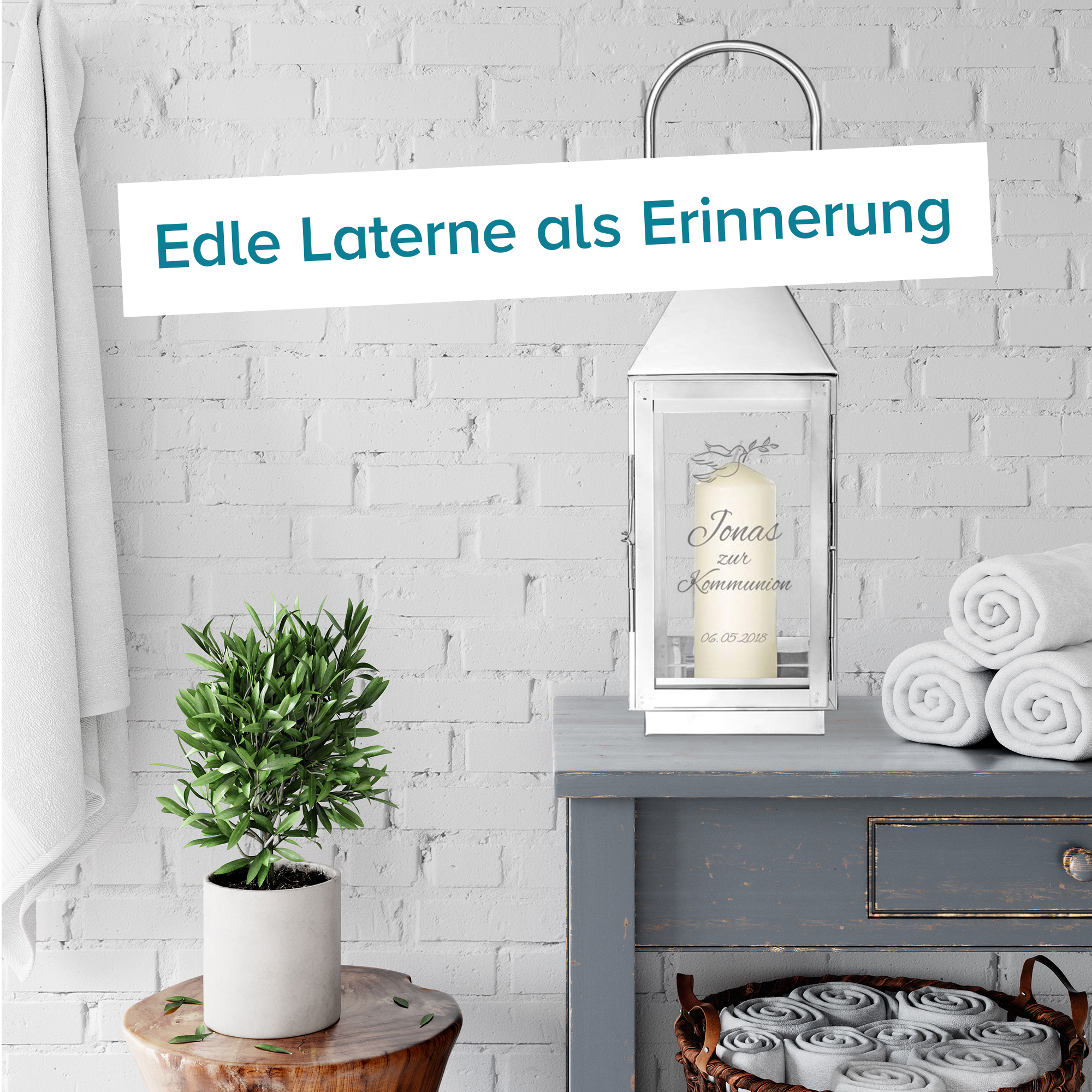 Laterne zur Kommunion - Taube 4079 - 2