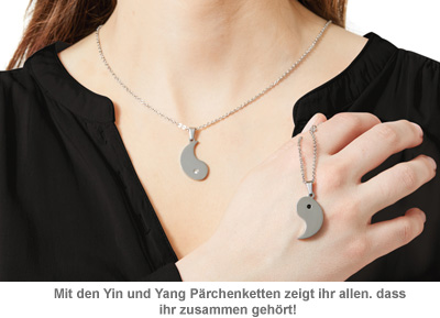 Yin und Yang Anhängerset für Paare - mit Gravur 2781 - 1