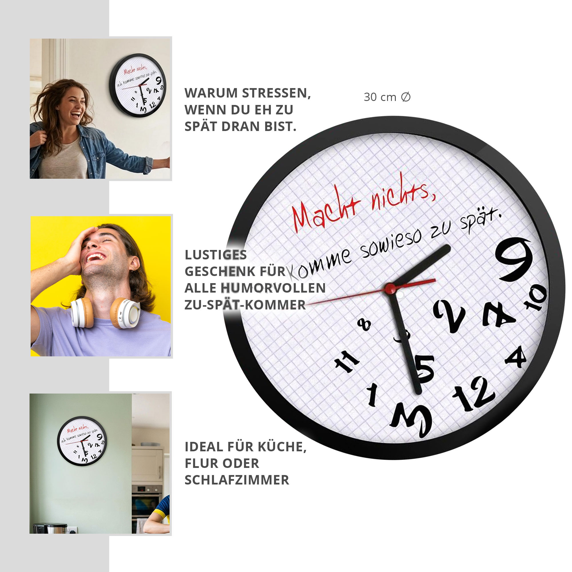 Wanduhr für zu spät Kommer Wanduhr für zu spät Kommer