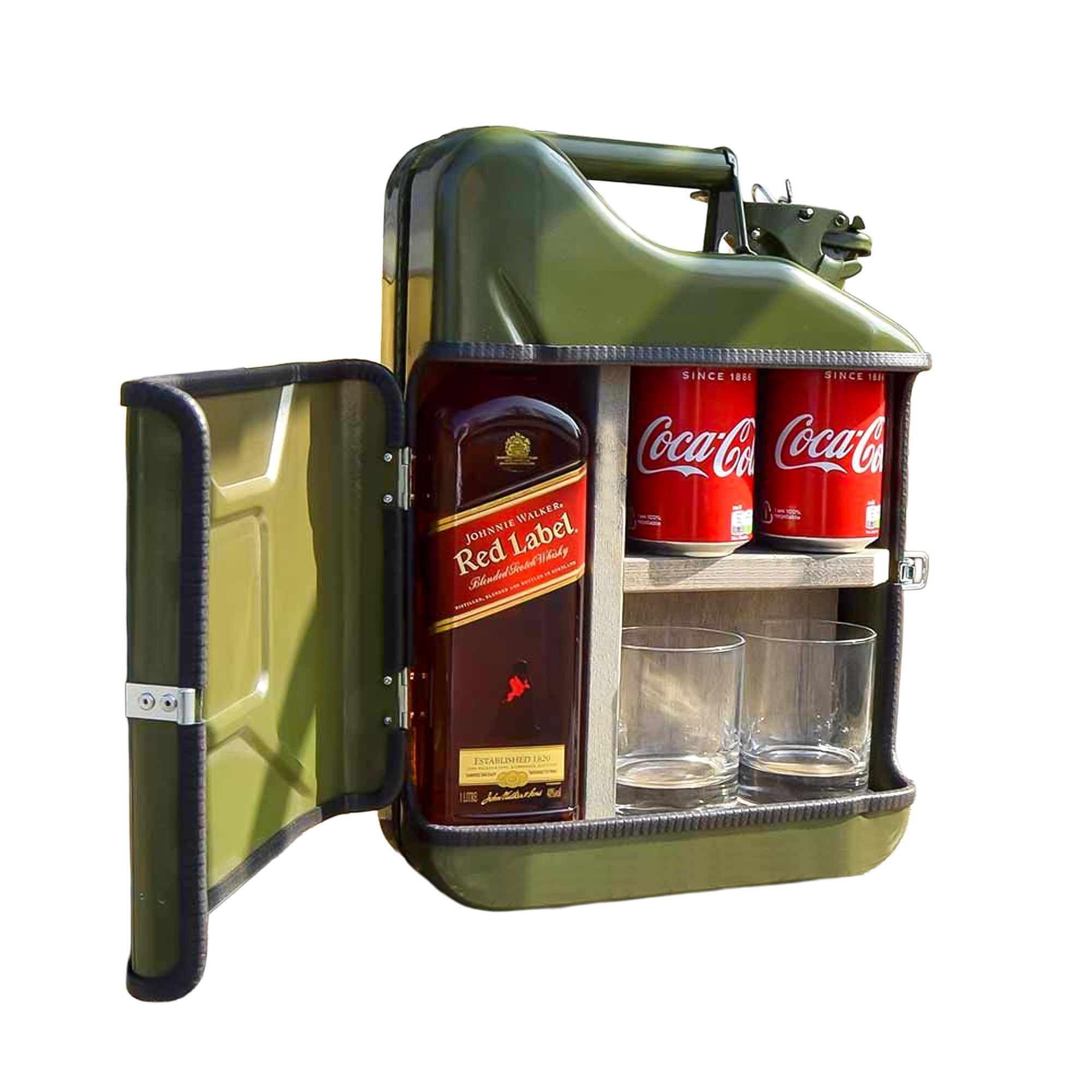10l Kanisterbar 3-teilig - grüne Mini Bar mit Barschrank