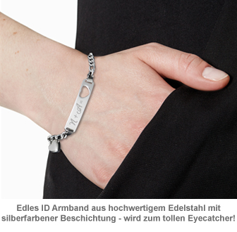 Armband mit Herzstanze Silber - Initialengravur 3427 - 1