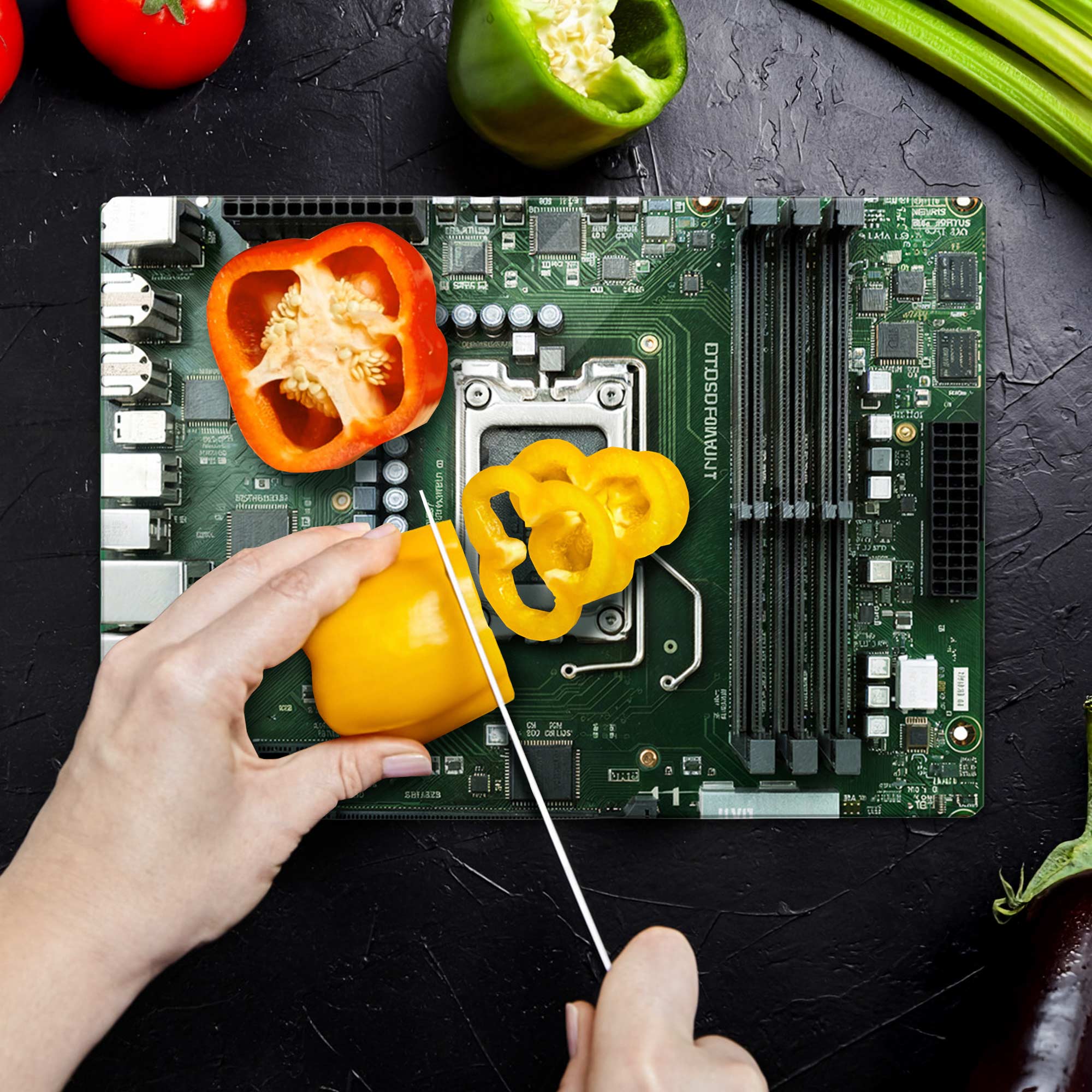 Glas Schneidebrett - Motherboard Glas Schneidebrett - Motherboard