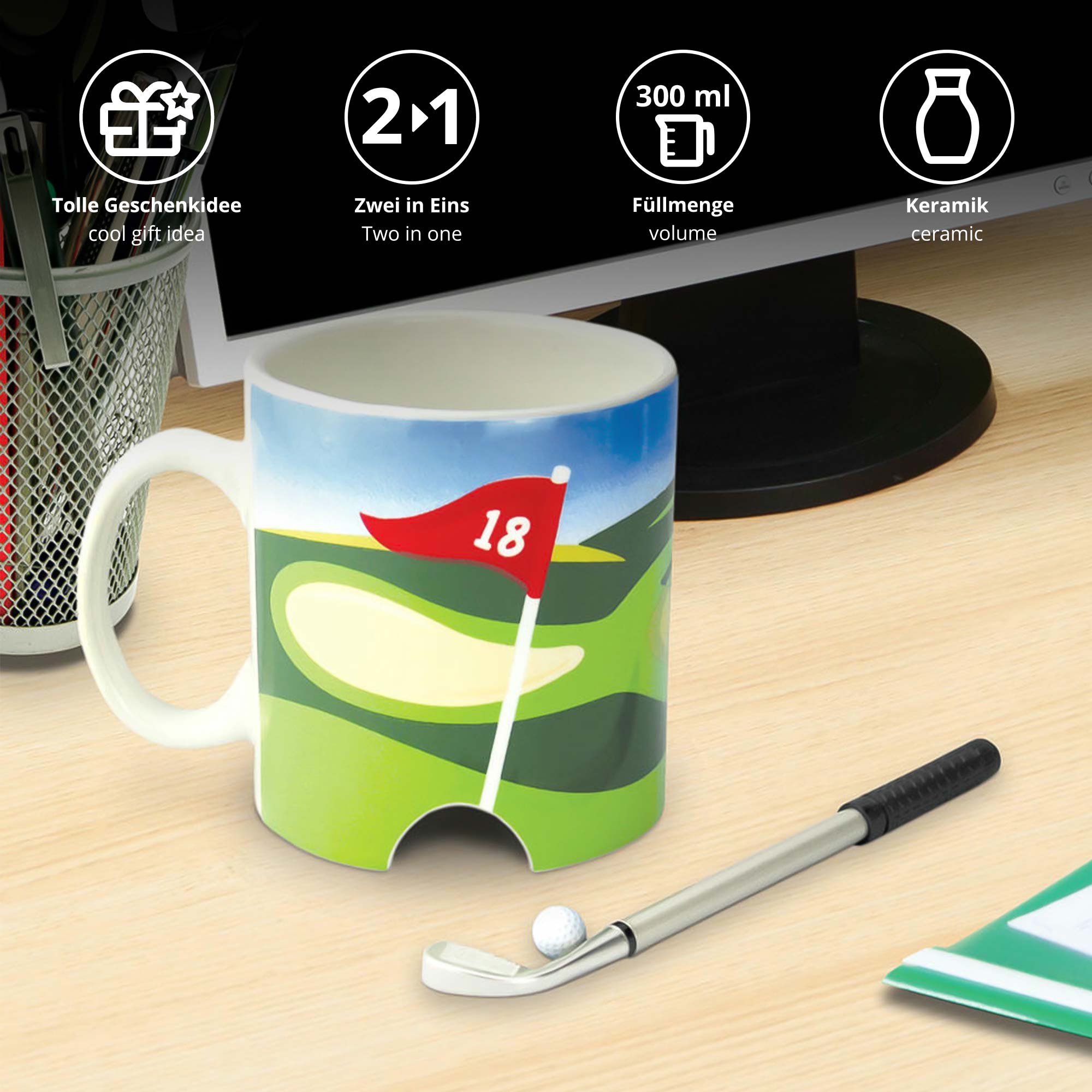 Golf Becher mit Putter