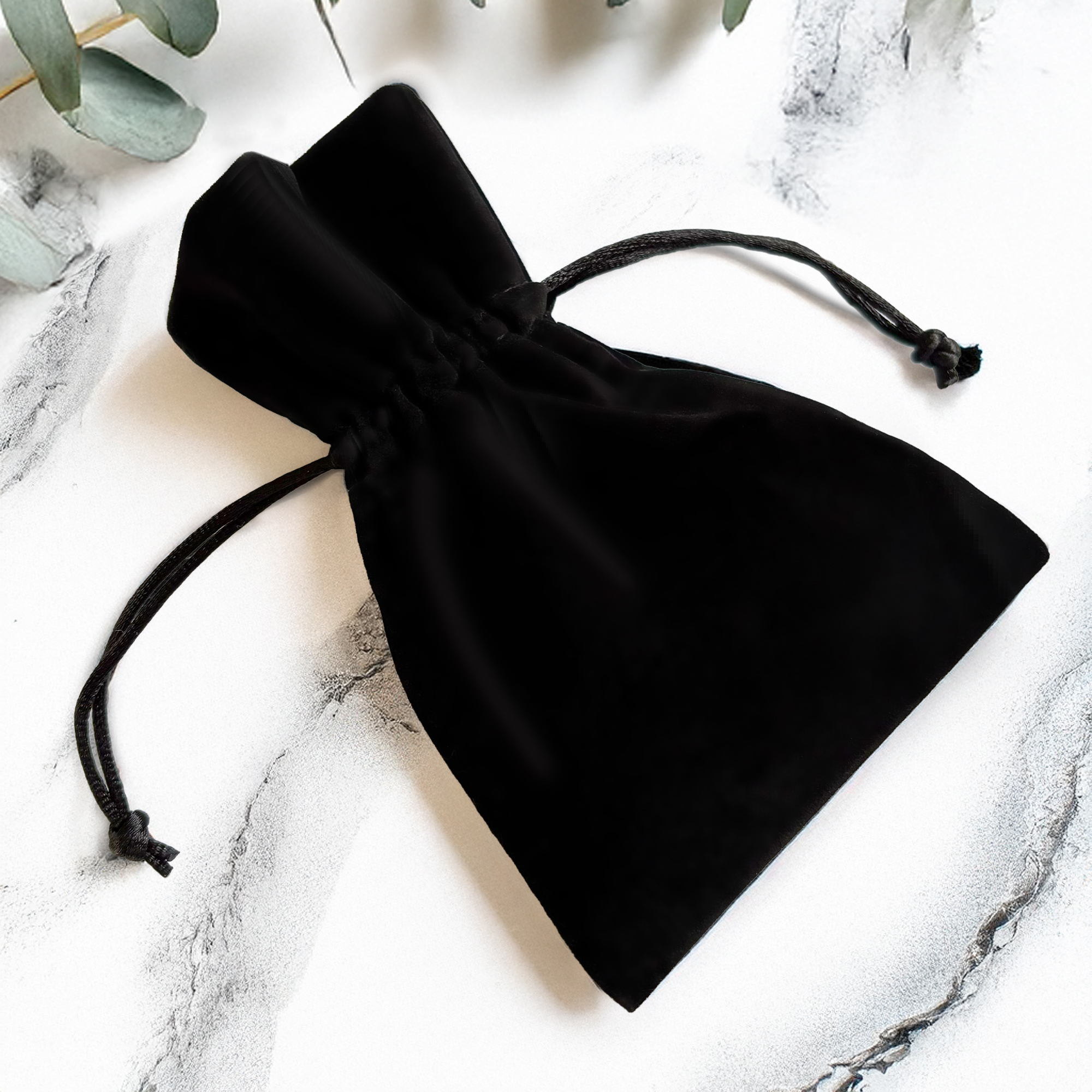 Samtsäckchen Geschenkverpackung - Schmuckbeutel Schwarz