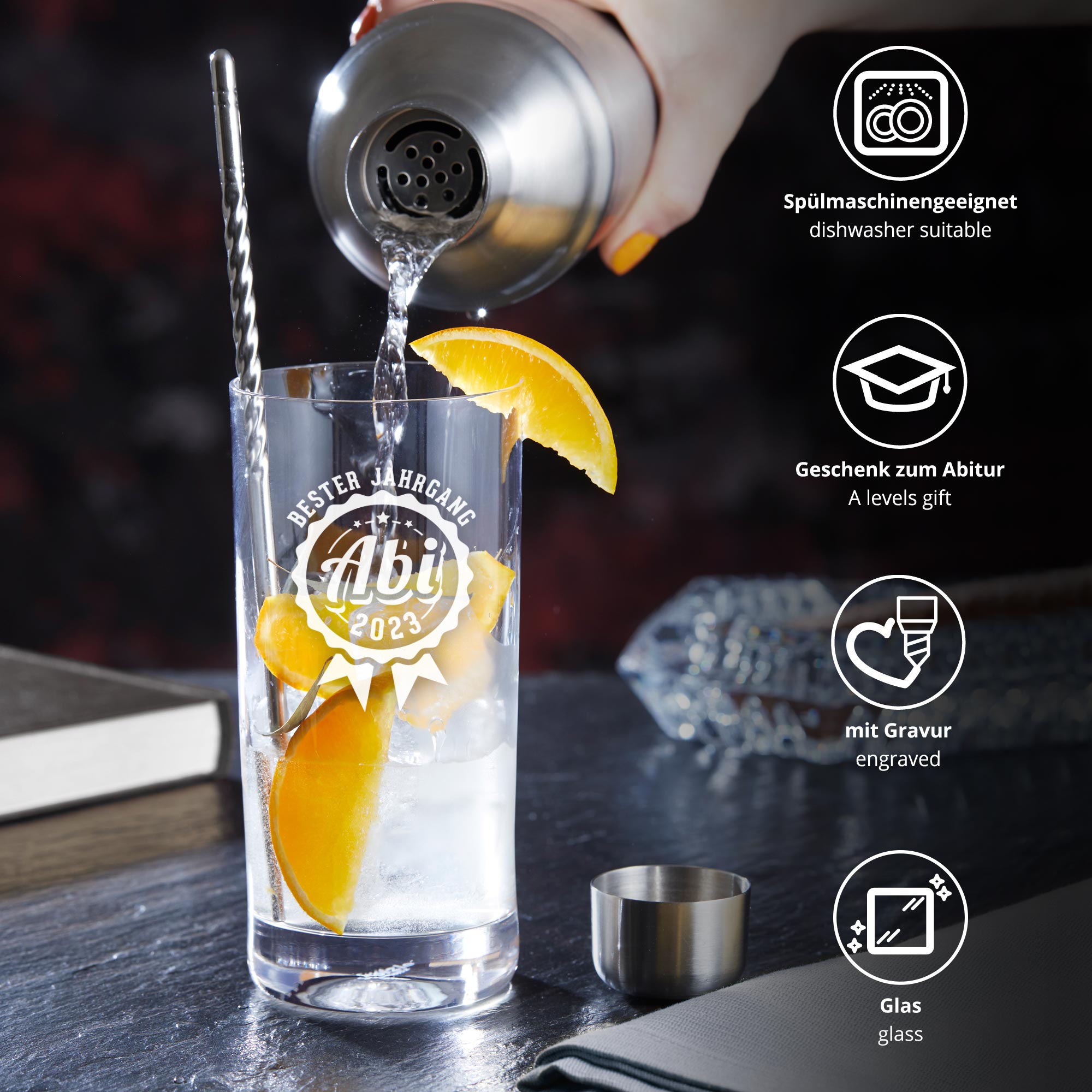 Craft Bier Glas mit Gravur - Abitur Jahrgang - Standard