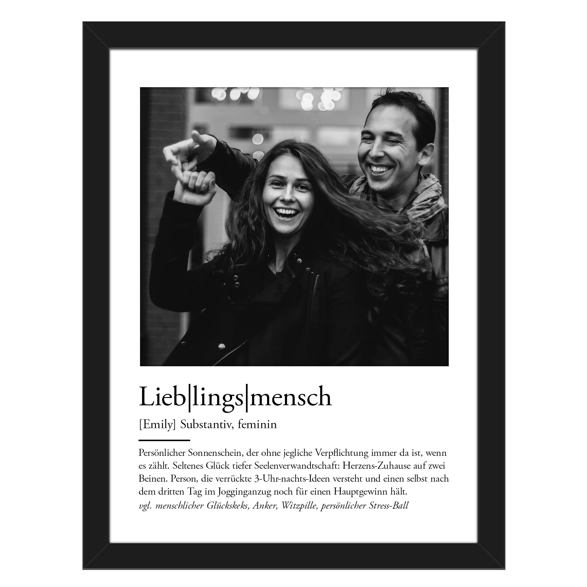 Definition Lieblingsmensch - personalisiertes Bild mit Foto