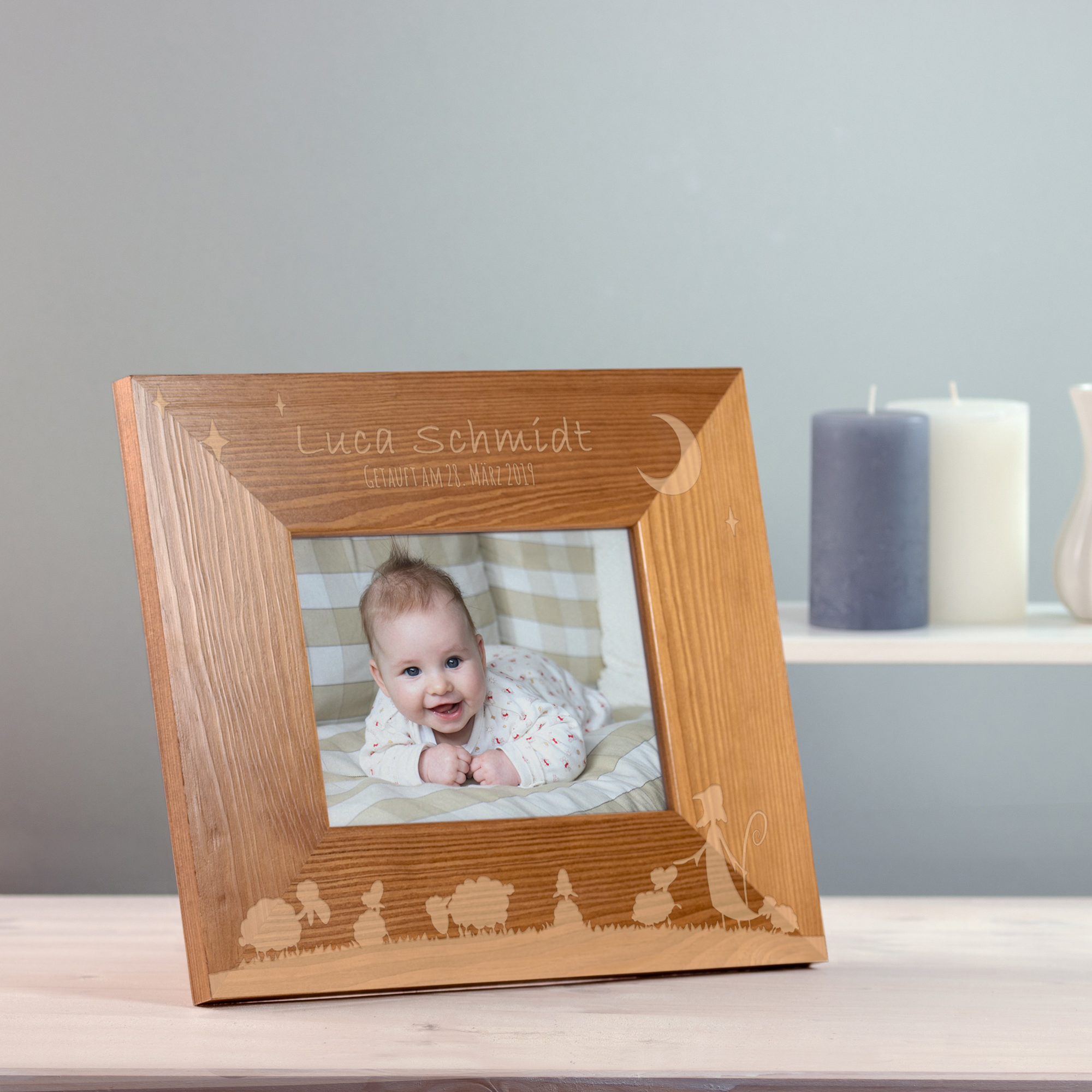 Personalisierter Bilderrahmen zur Taufe