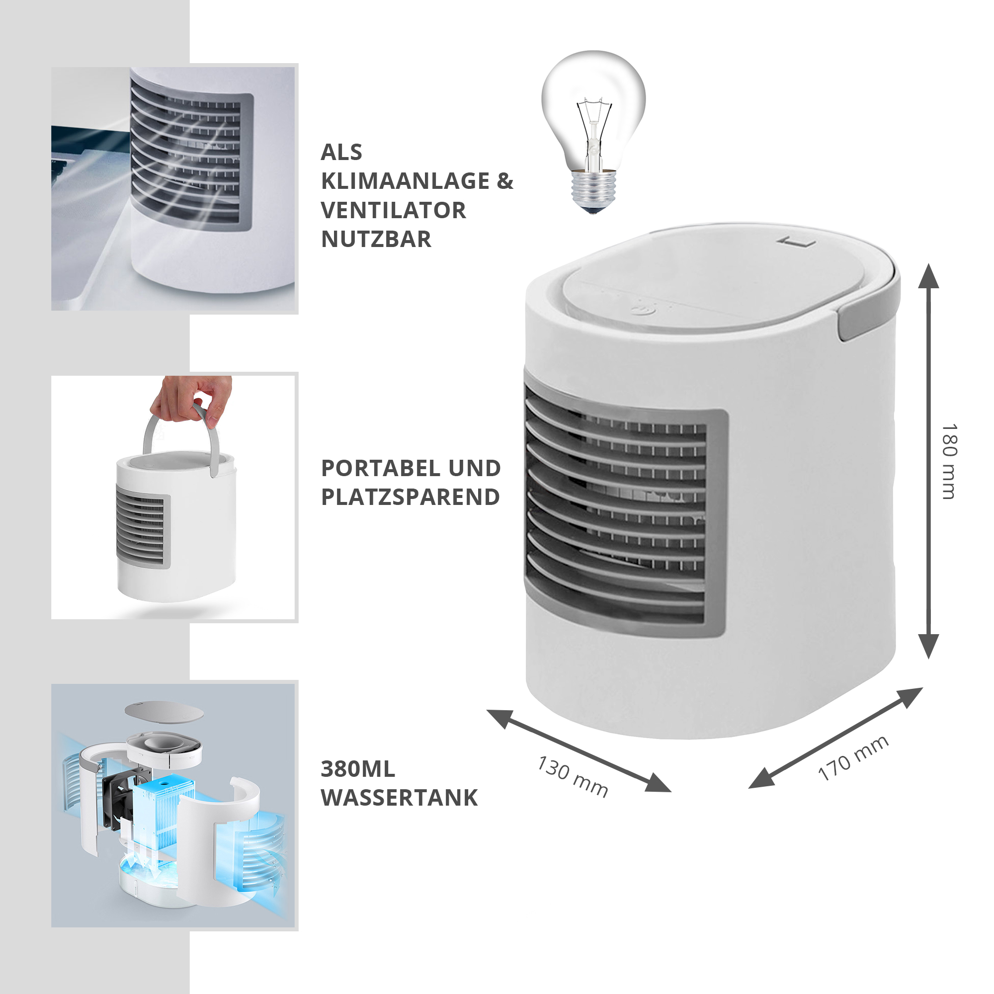 Mobile Klimaanlage - 3in1 Luftreiniger für den Tisch 2165-MZ - 1