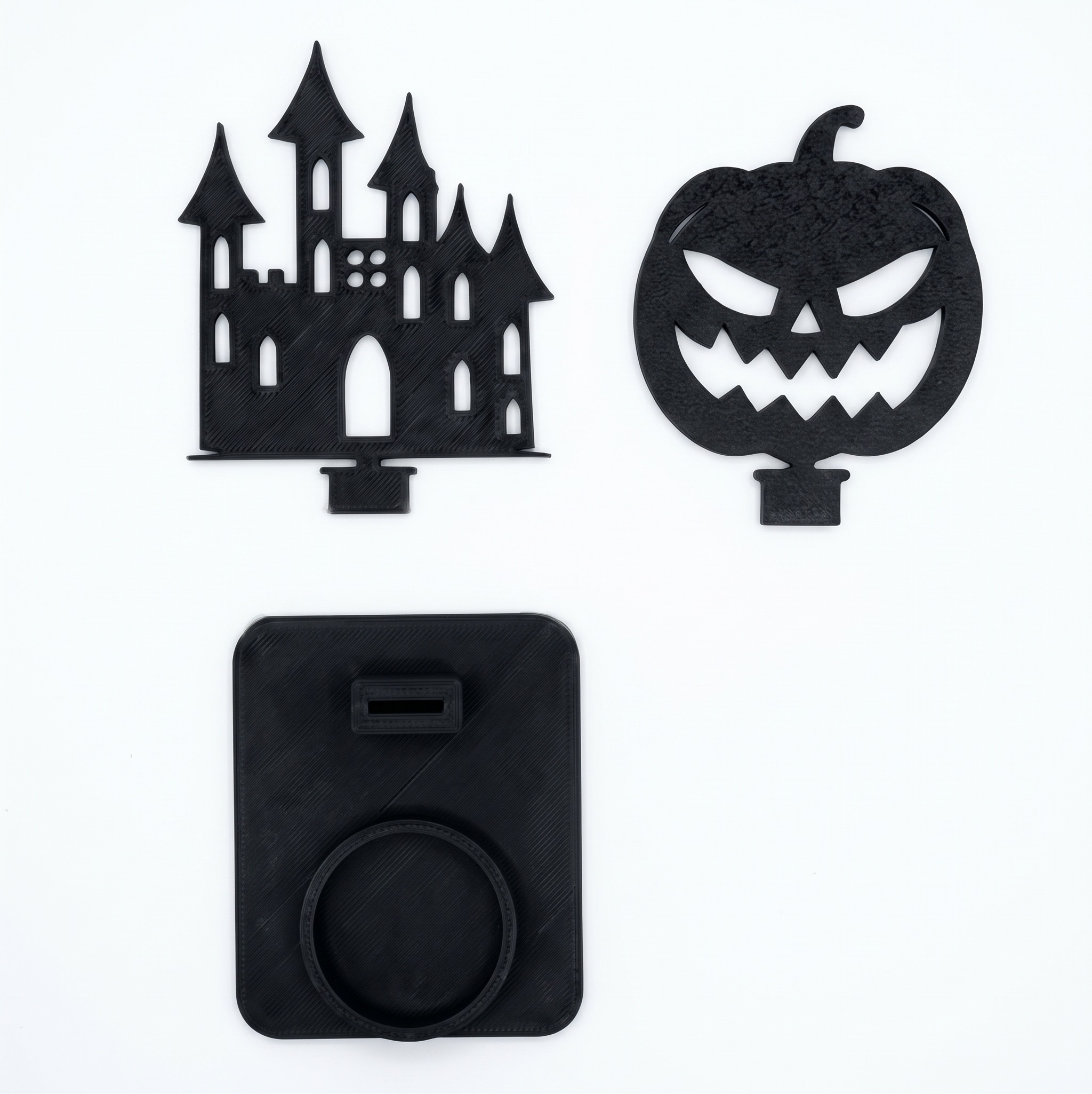 Halloween-Teelichthalter „Grusel-Kürbis“ – 2 Schattenmotive