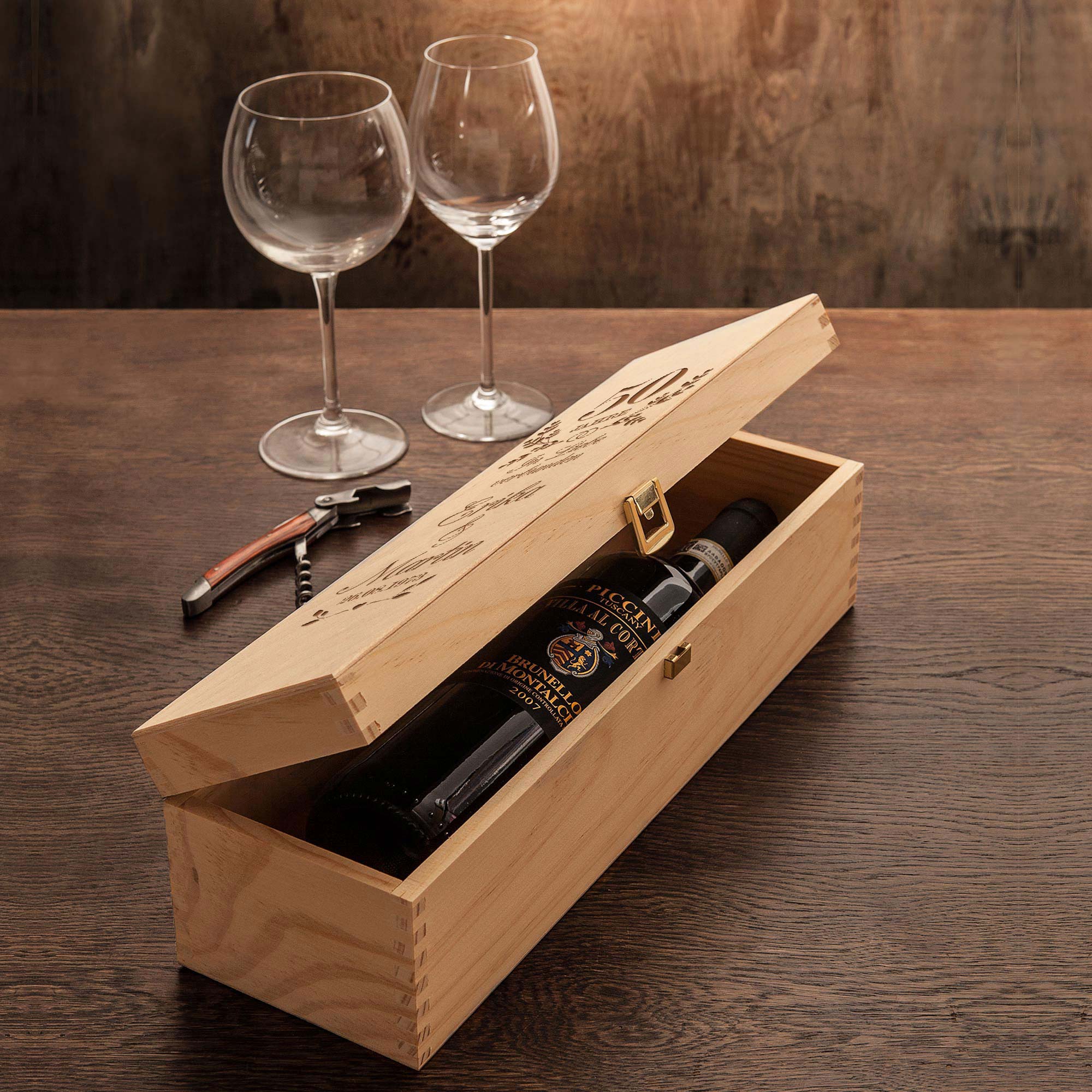 Weinkiste - Goldene Hochzeit - Personalisiert