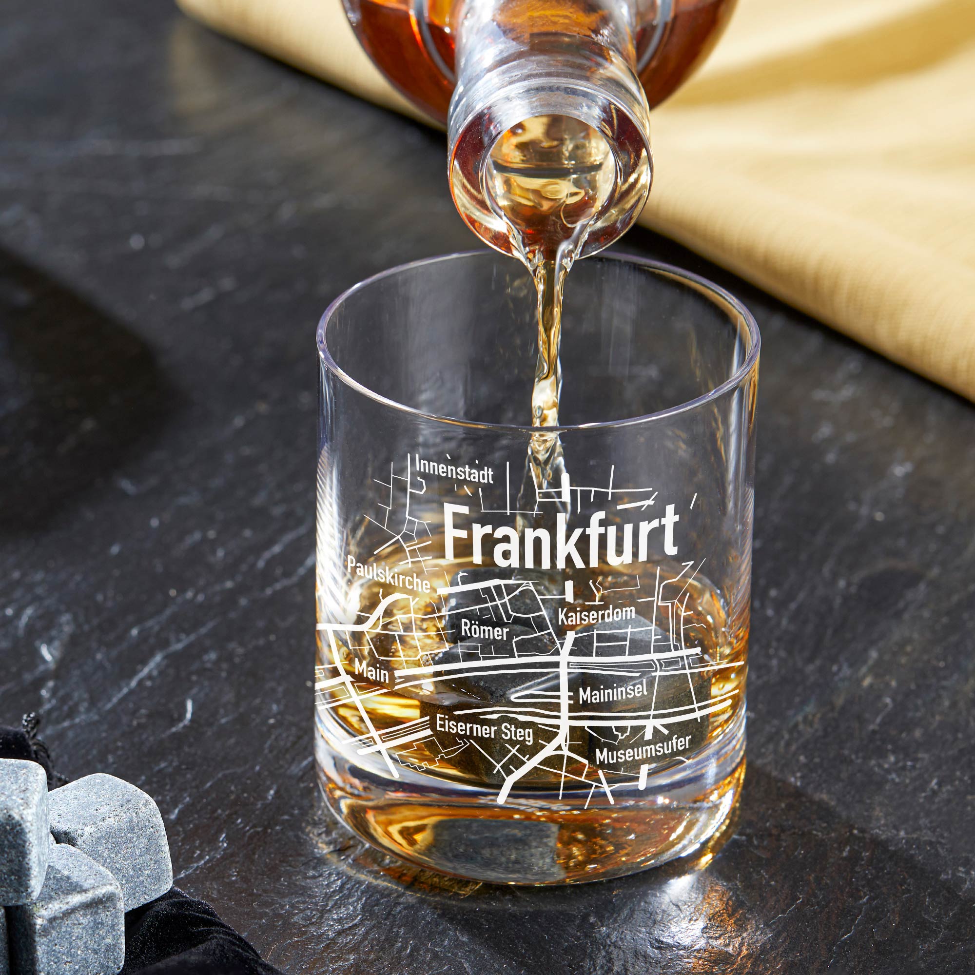 Whiskyglas - Stadtplan - Frankfurt - Standard