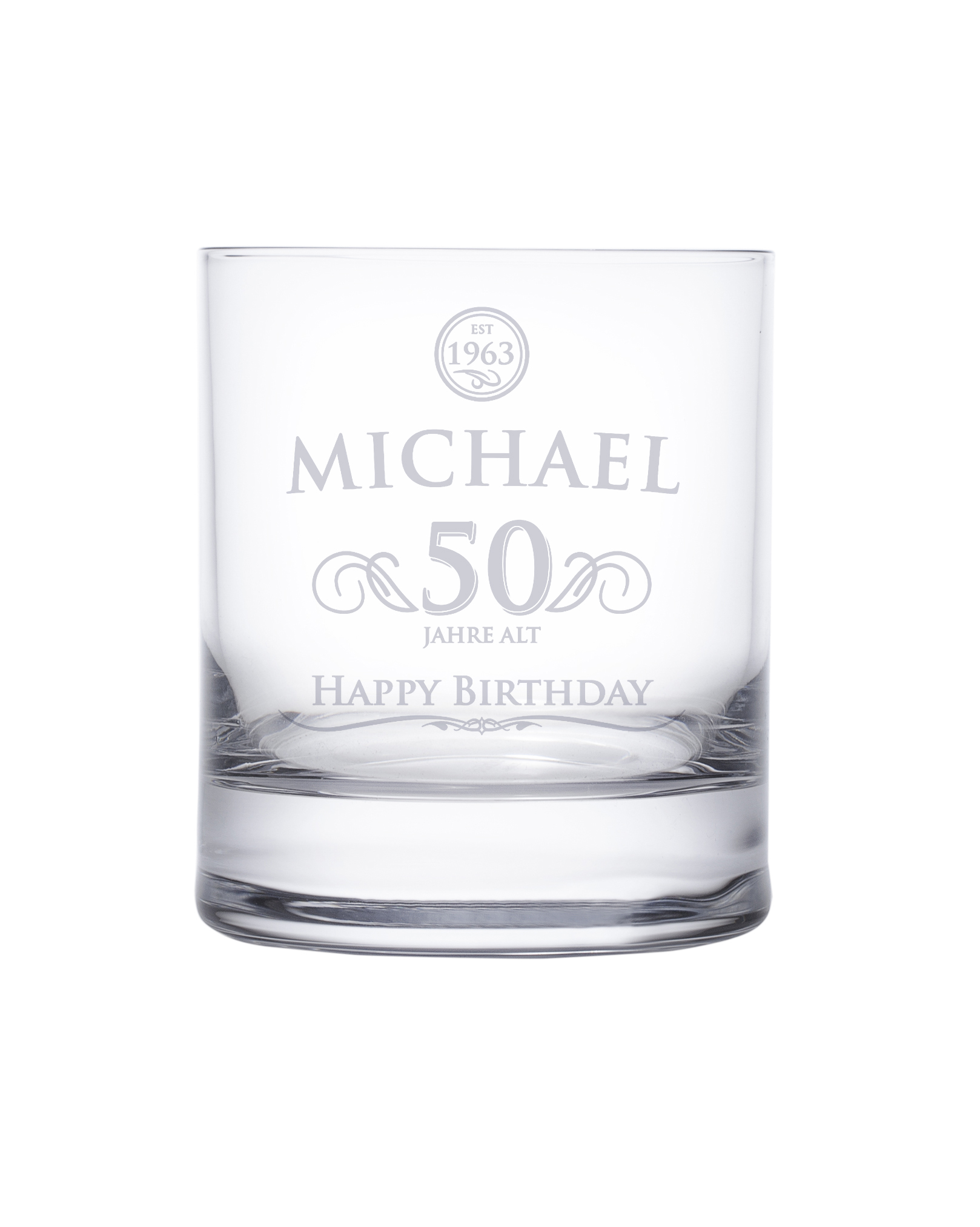Whiskyglas 50. Geburtstag - elegant 1474 - 1