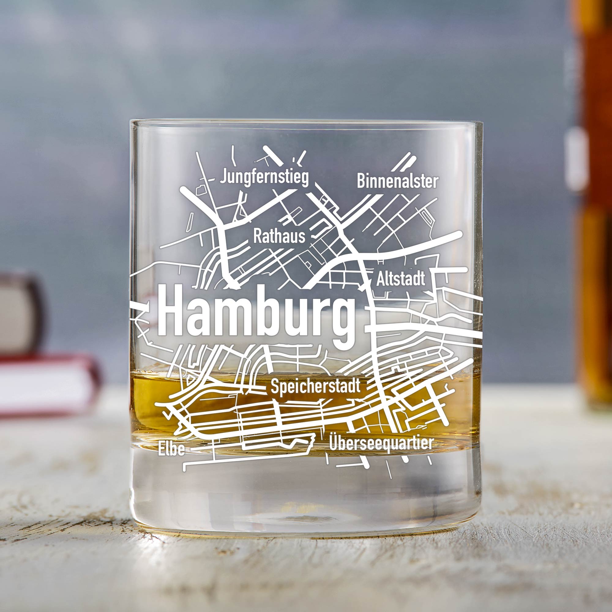 Whiskyglas mit Gravur - Hamburg