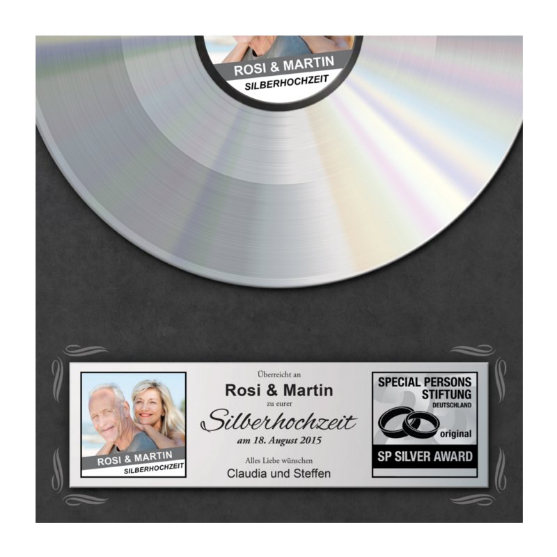 Schallplatte - personalisiert zur Silbernen Hochzeit