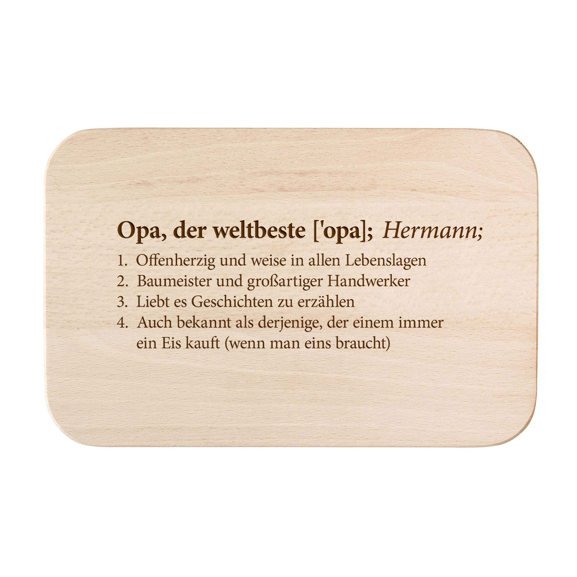 Frühstücksbrett mit Gravur - Definition Weltbester Opa