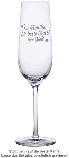 Sektglas mit Gravur - Beste Mama 2206 - 1