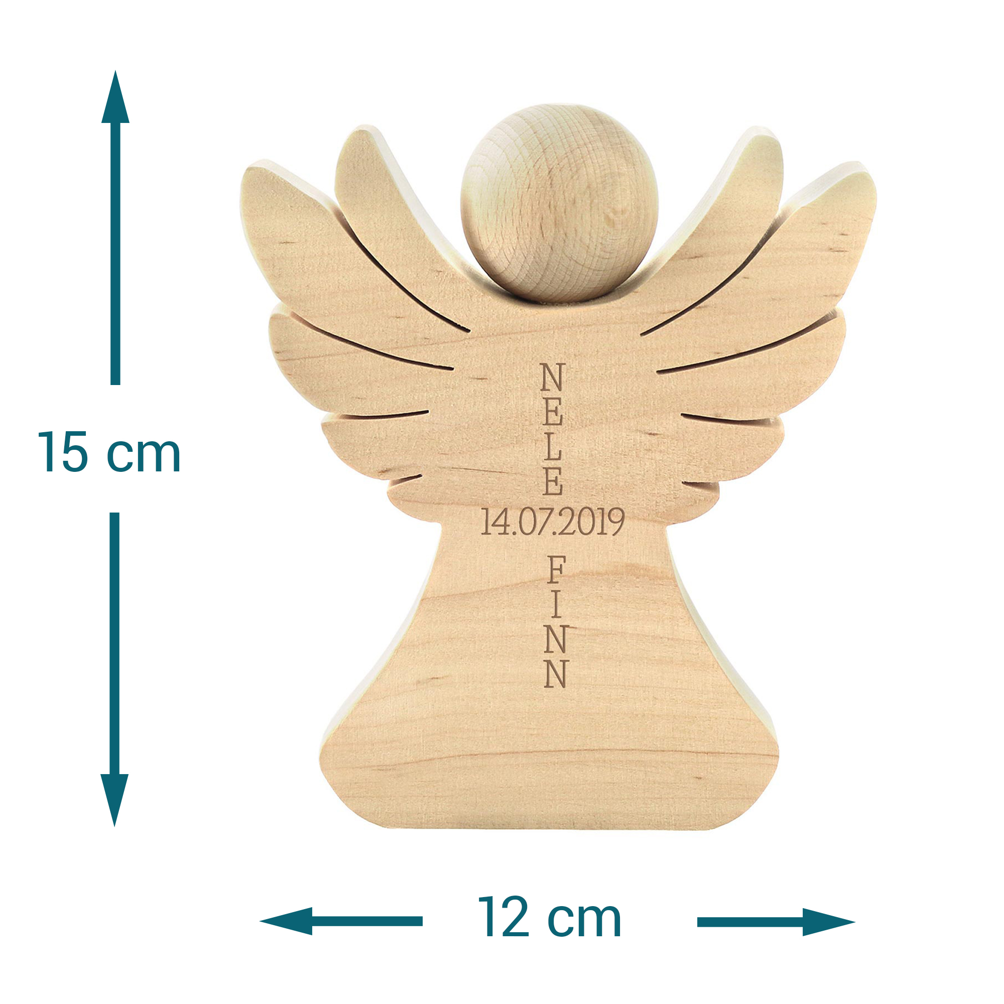 Holzengel mit Gravur zur Hochzeit 3479 - 6