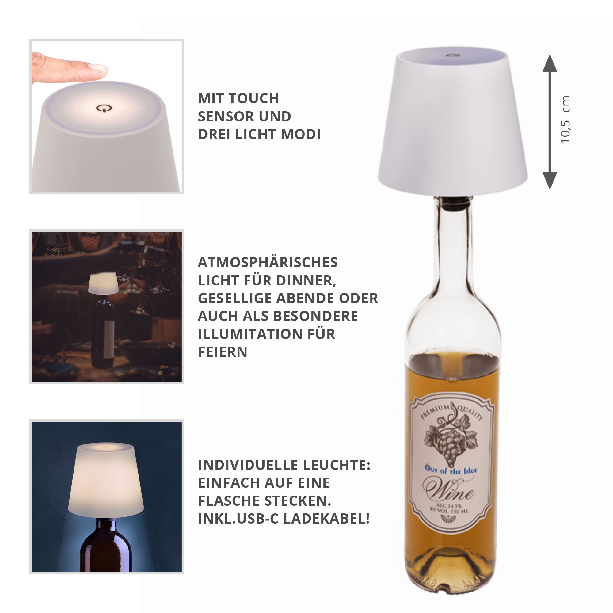 LED Flaschenlampe - Flaschenaufsatz LED Flaschenlampe - Flaschenaufsatz