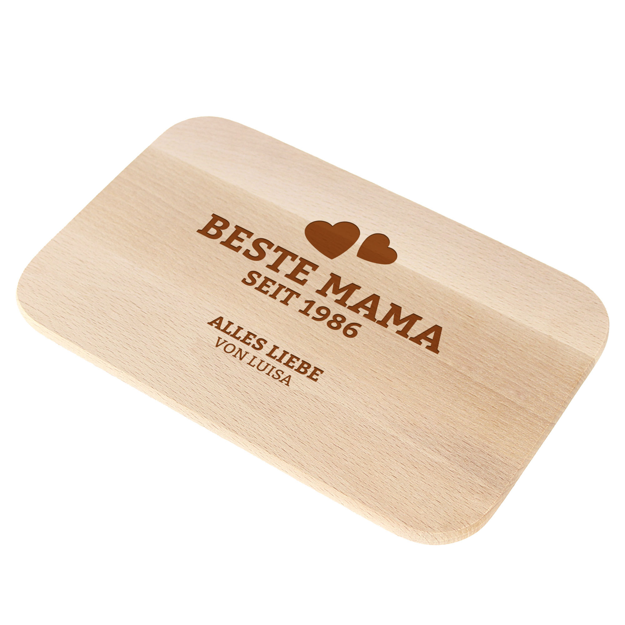 Graviertes Frühstücksbrettchen - Beste Mama von Herzen Graviertes Frühstücksbrettchen - Beste Mama von Herzen
