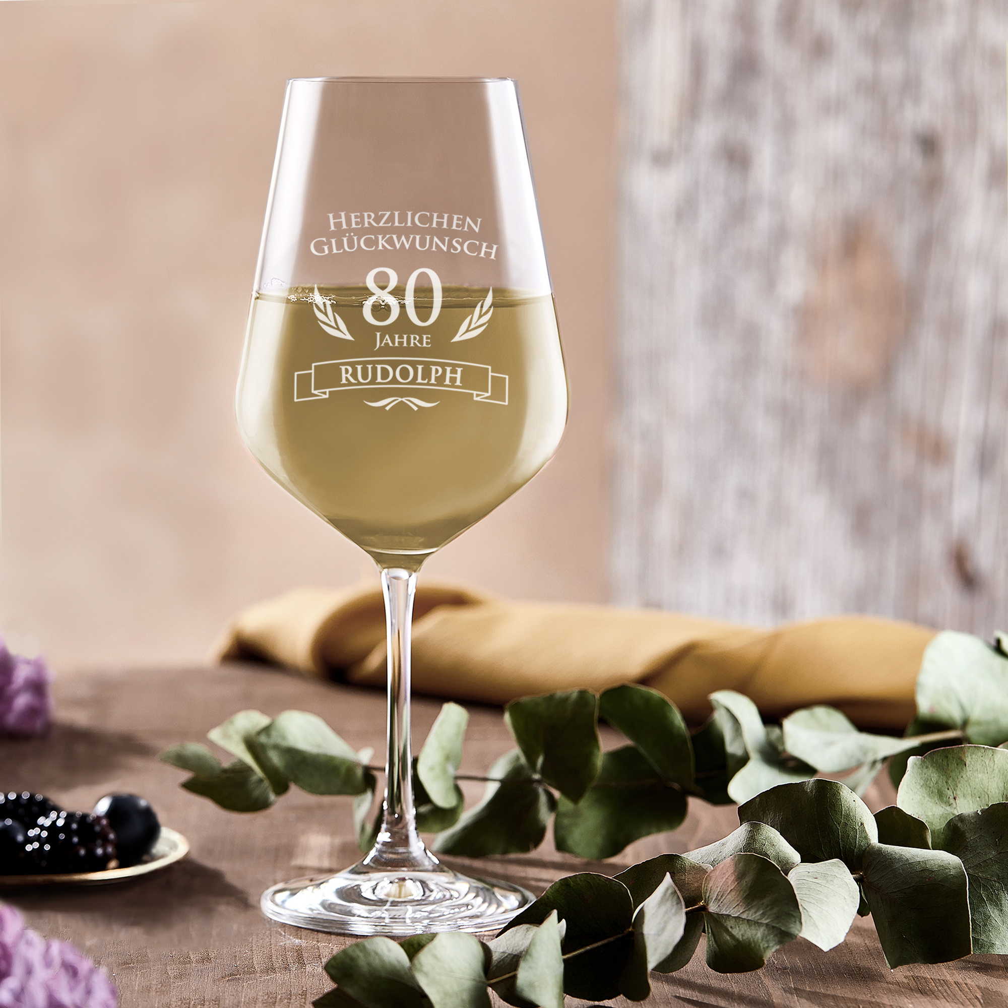 Weißweinglas zum 80. Geburtstag 2202 - 3