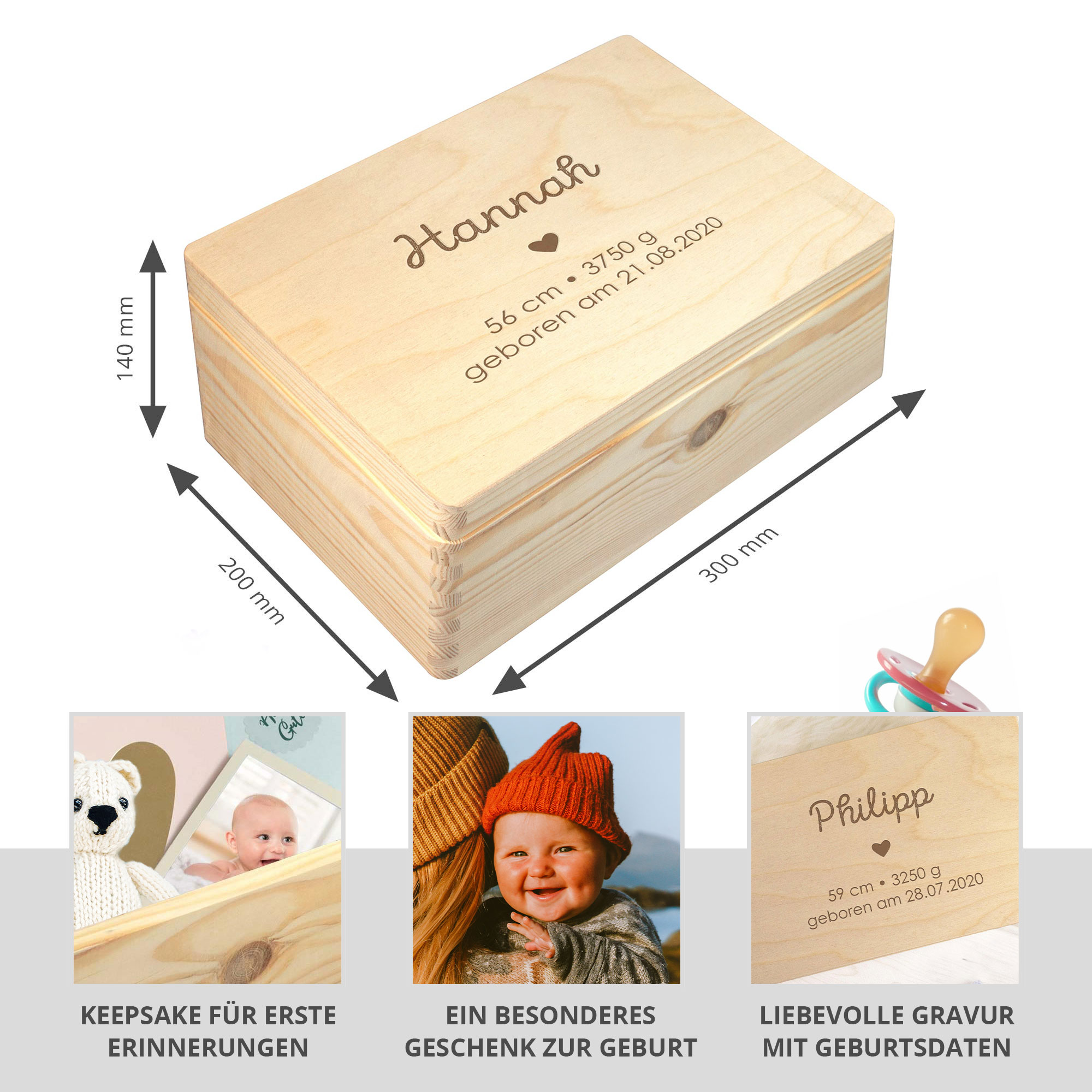 Memory Box zur Geburt - Herz
