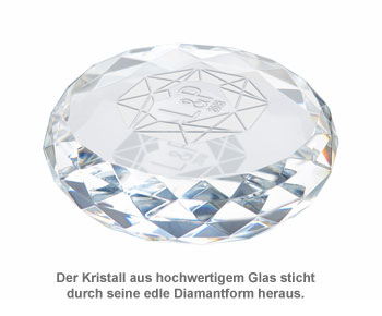 Kristall mit Initialen Gravur - Herzdiamant 3517 - 1