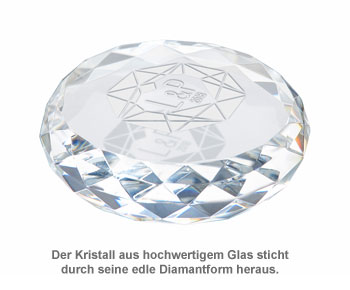 Kristall mit Initialen Gravur - Herzdiamant 3517 - 1
