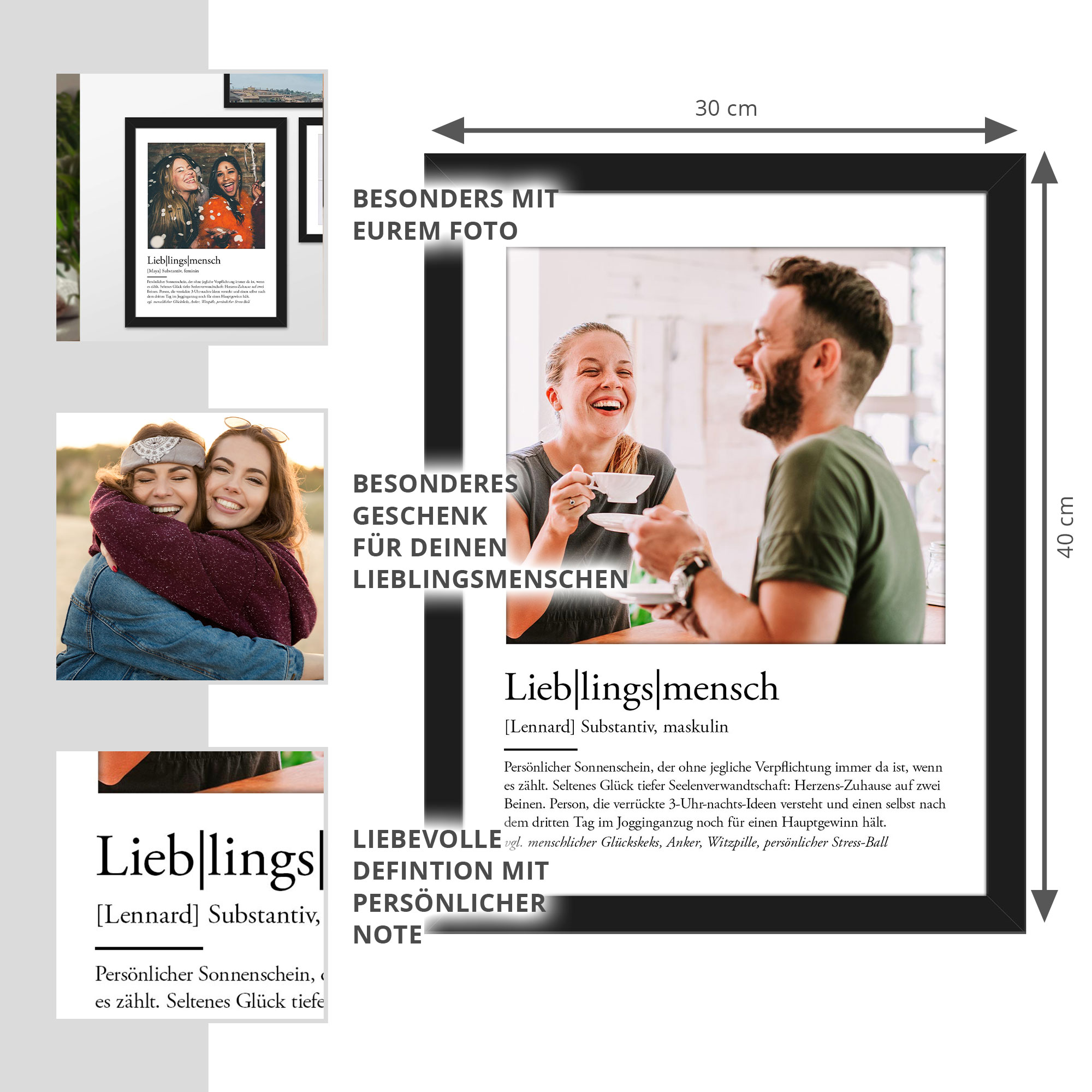 Definition Lieblingsmensch - personalisiertes Bild mit Foto